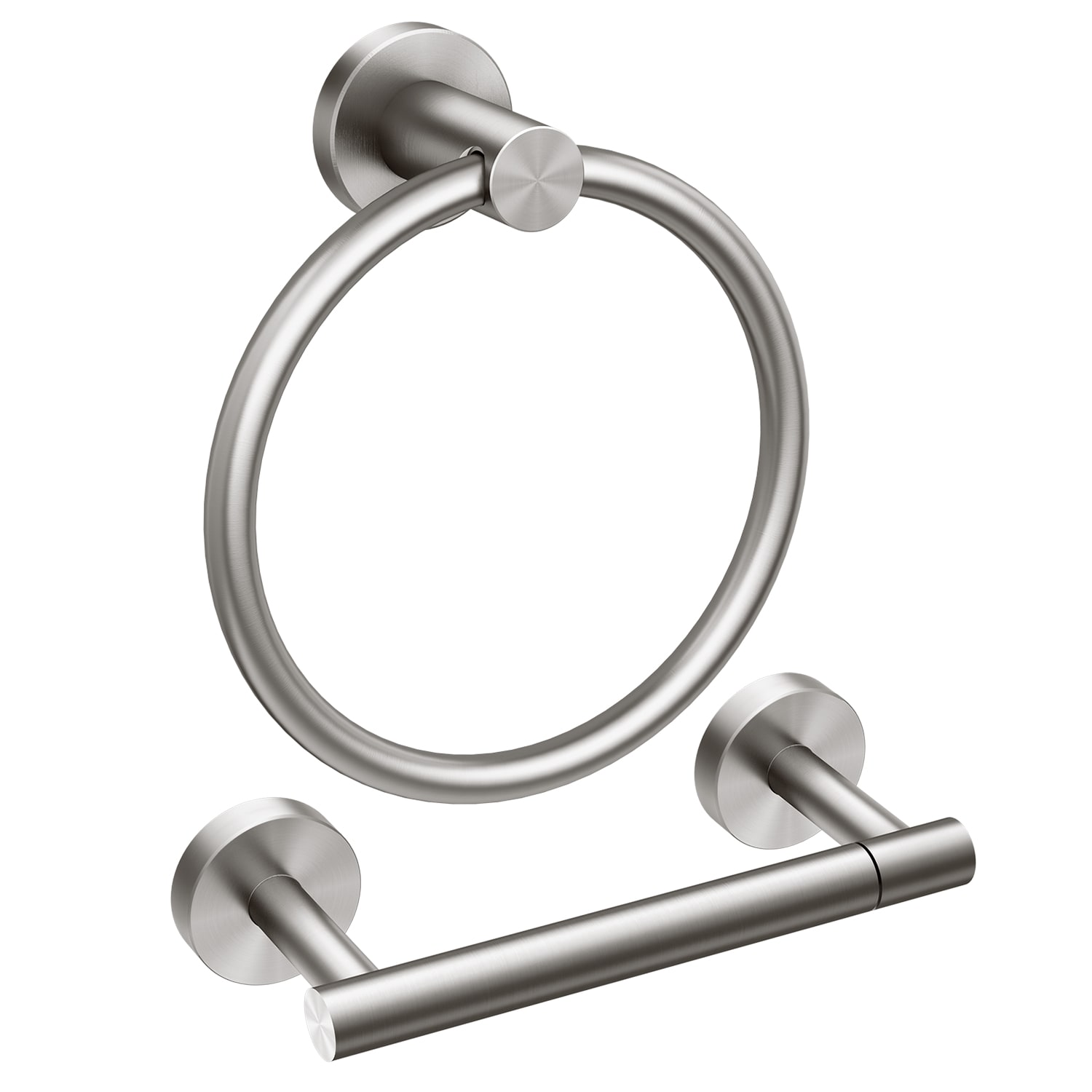 FURUISI LBN11901 2 -Piece Stainless Steel Decorative Bathroom Hardware Set Toilet Paper Holder, Towel Ring Included