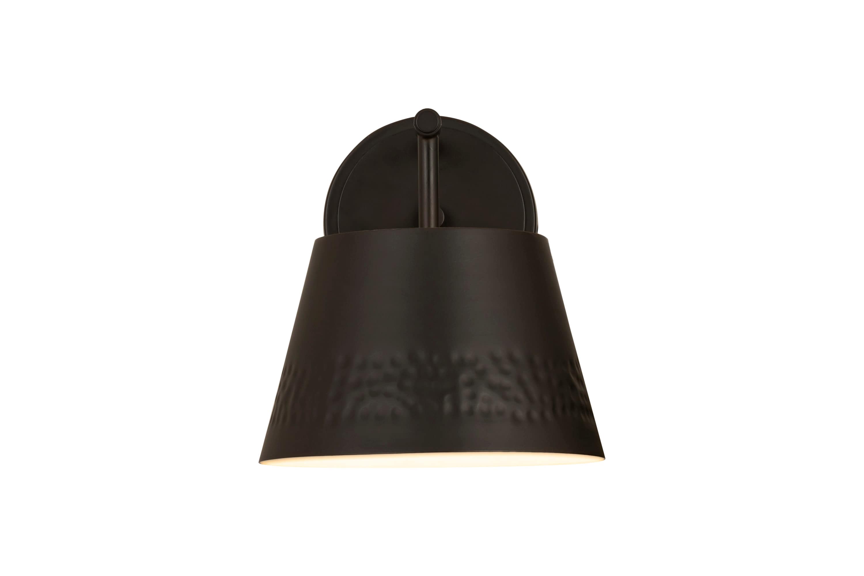 Maddox Matte Black Dimmable Wall Sconce with Hammered Detail