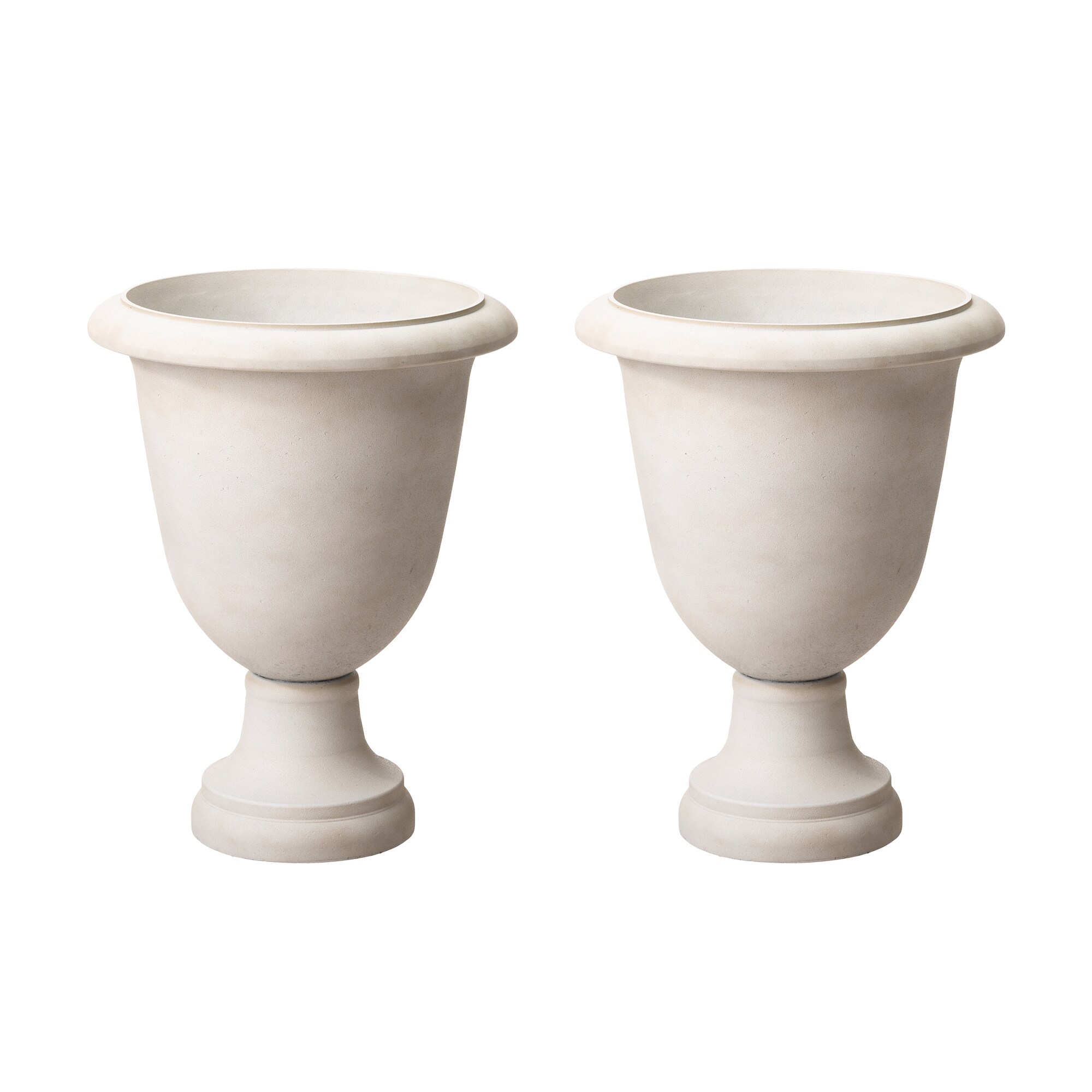 Glitzhome 2-Pack Large (25-65-Quart) White Ceramic Planter With ...