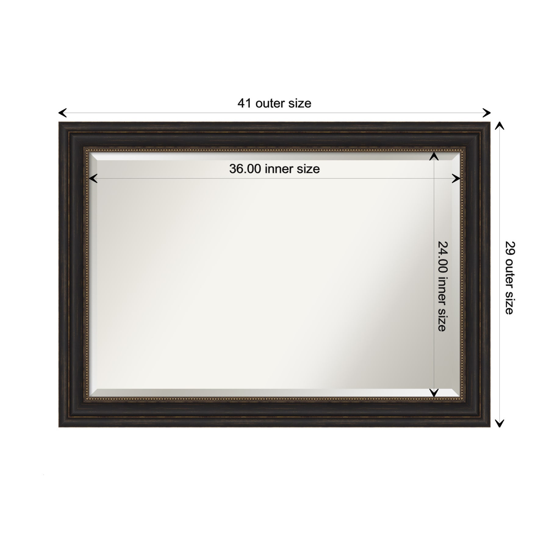 Accent Bronze Rectangular Bathroom Vanity Mirror 41 x 29 Inches