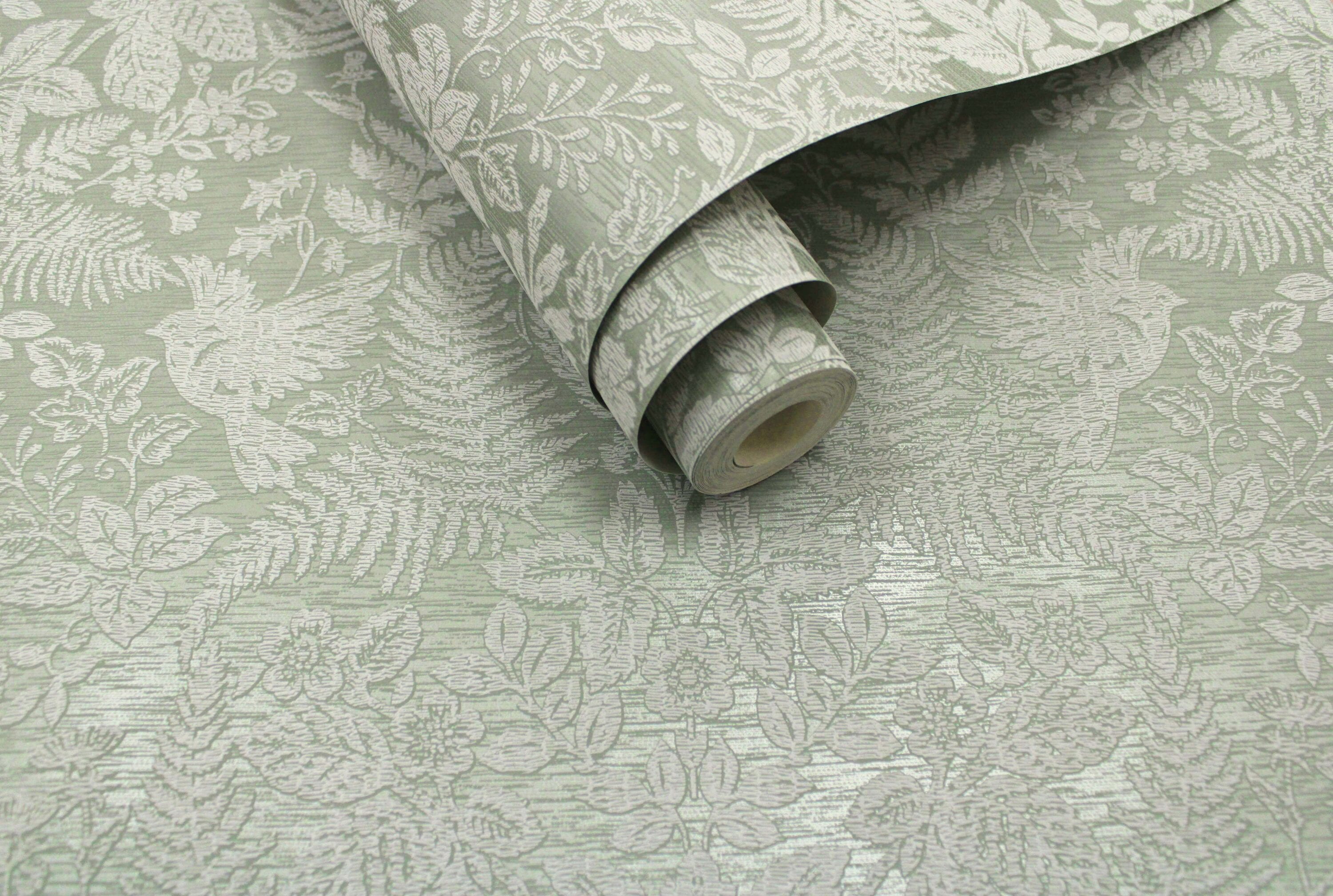 HOLDEN 56-sq ft Green Non-woven Textured Scenic Unpasted Wallpaper ...