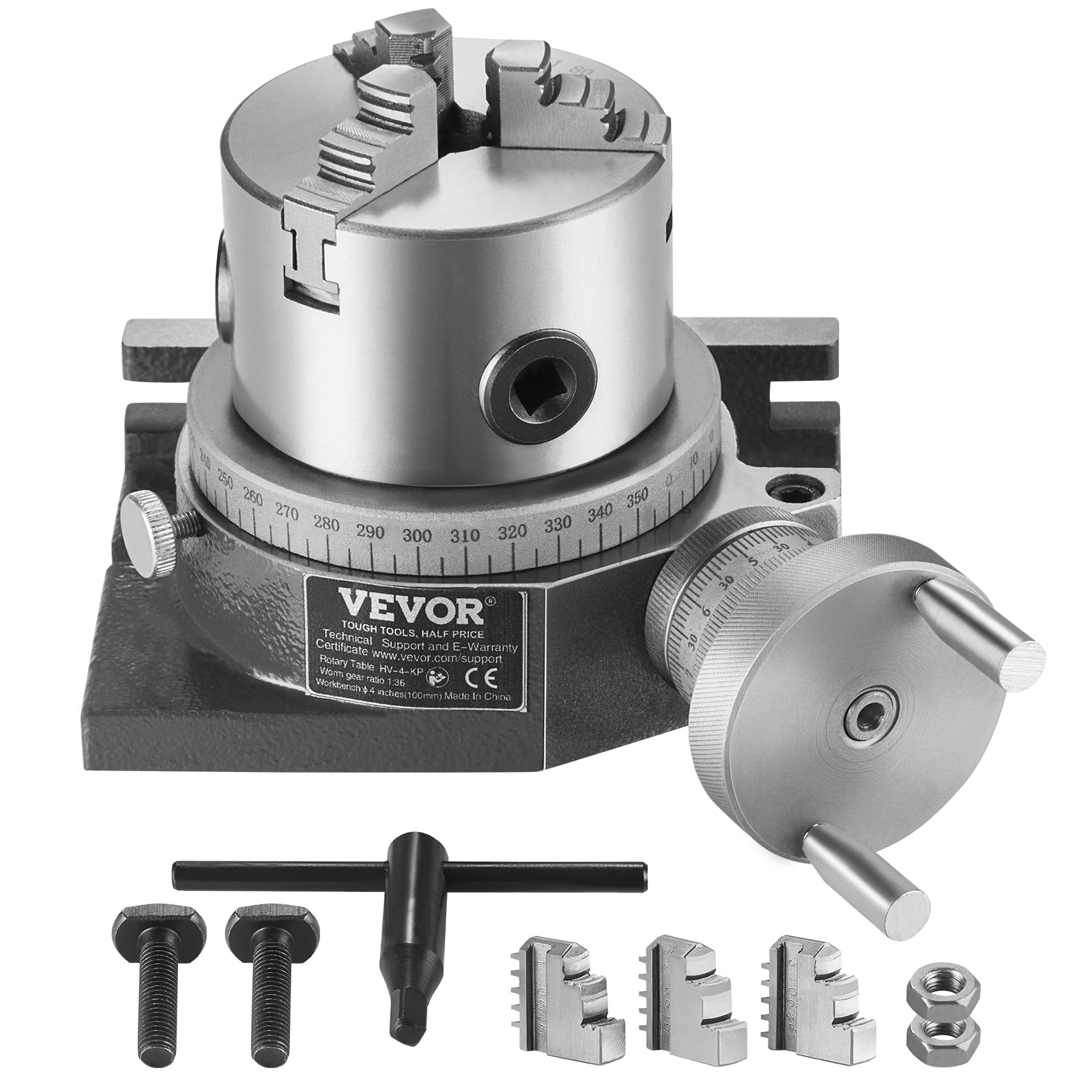 VEVOR YXZTLS4C100MYBJD9V0 Milling Machine Rotary Table 1-speed Multipurpose Cordless Rotary Tool Kit (Battery Not Included)