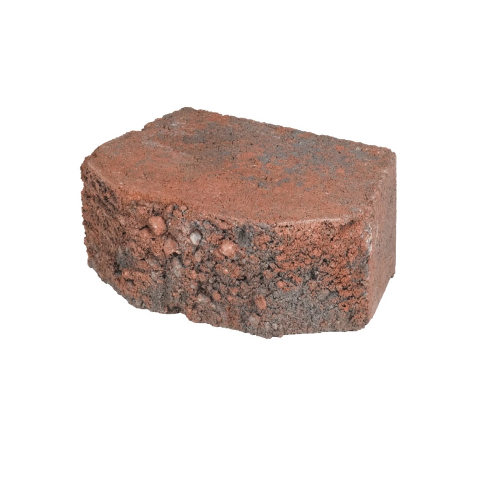  300652 3-in H x 8-in L x 5.2-in D Red/Charcoal Concrete Retaining Wall Block