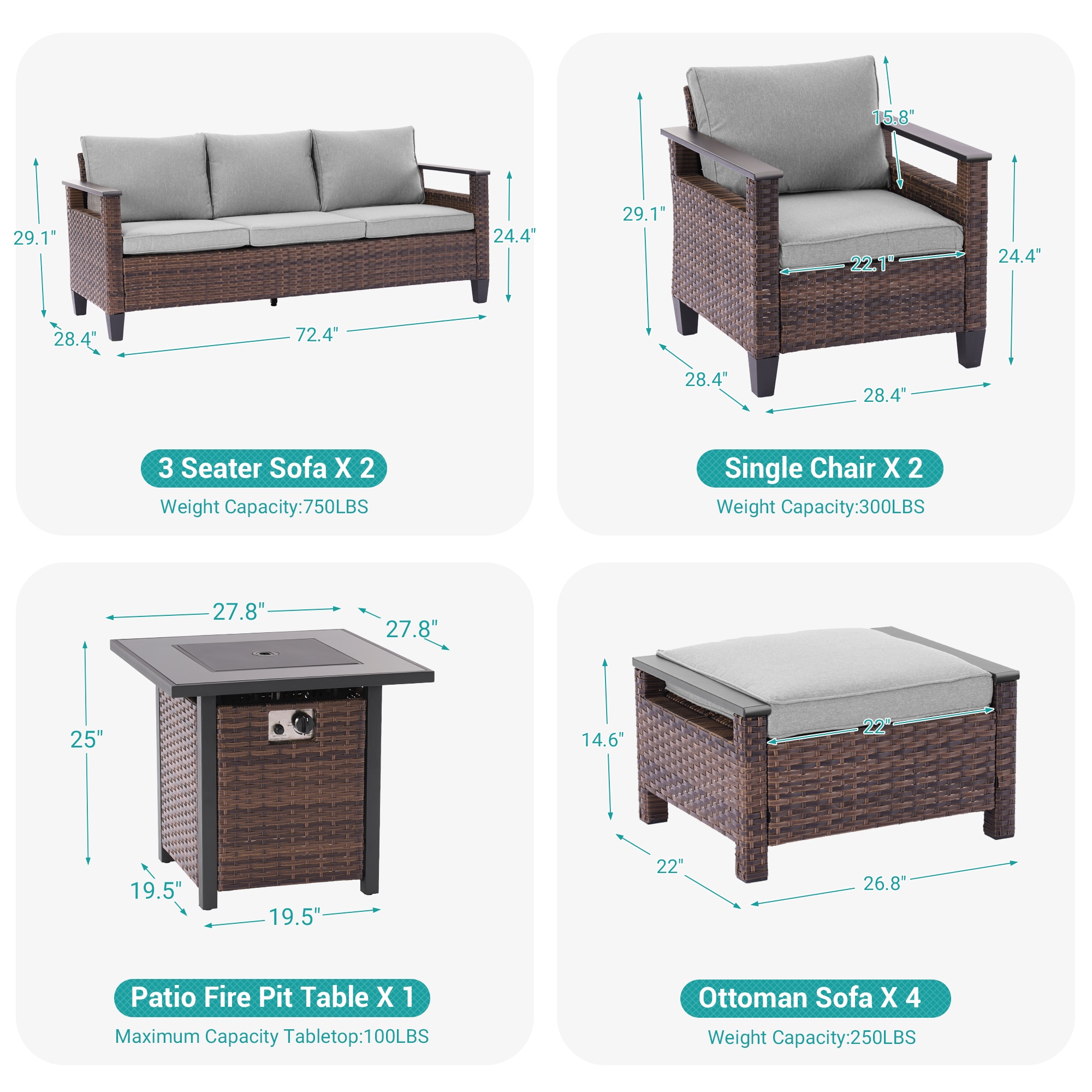 Sonkuki SD-PS-126BLY-S1T4 Patio-Conversation-Sets - View #3