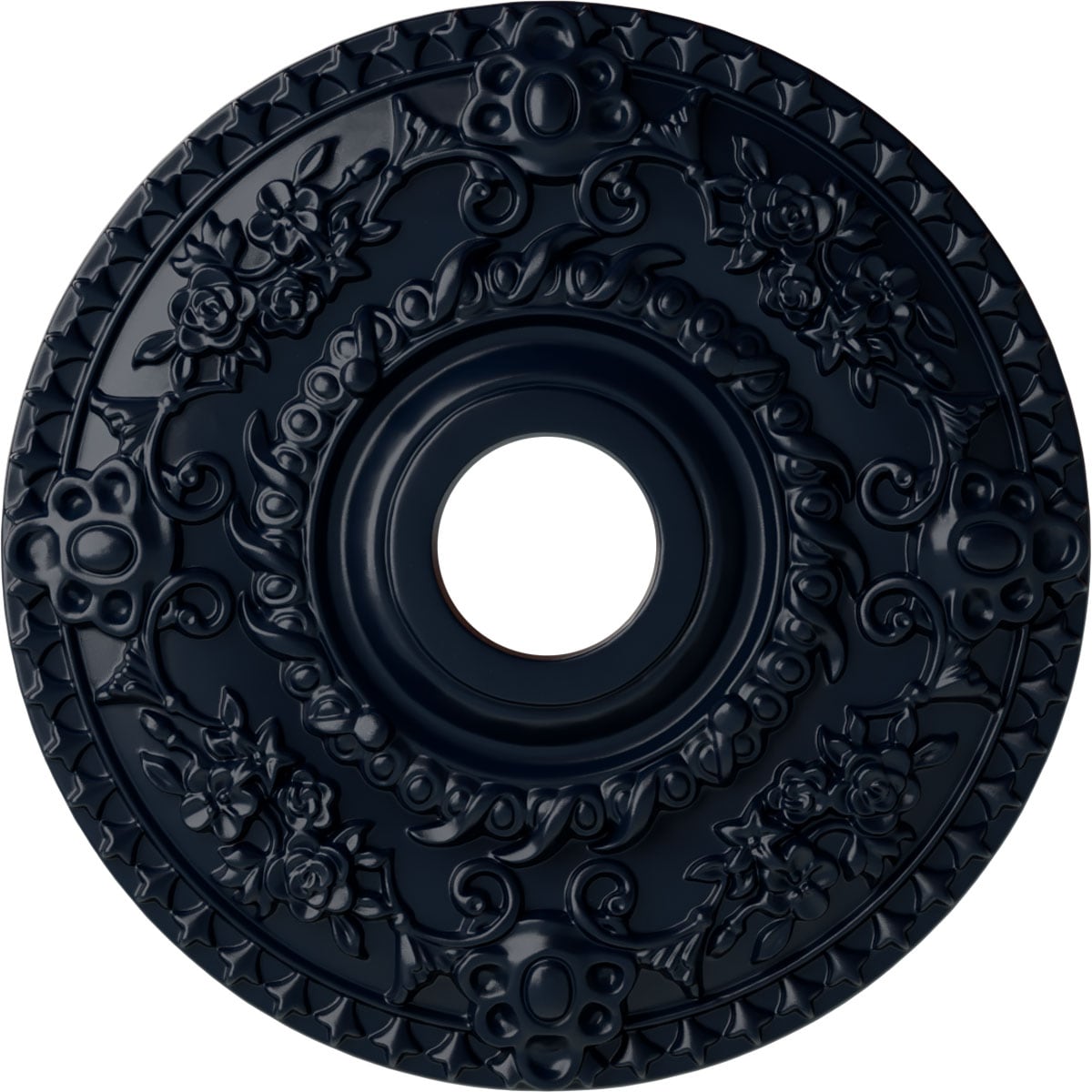 Ekena Millwork CM18ROMDF Rose 18-in W x 18-in L Painted Midnight Dream Polyurethane Whole Ceiling Medallion