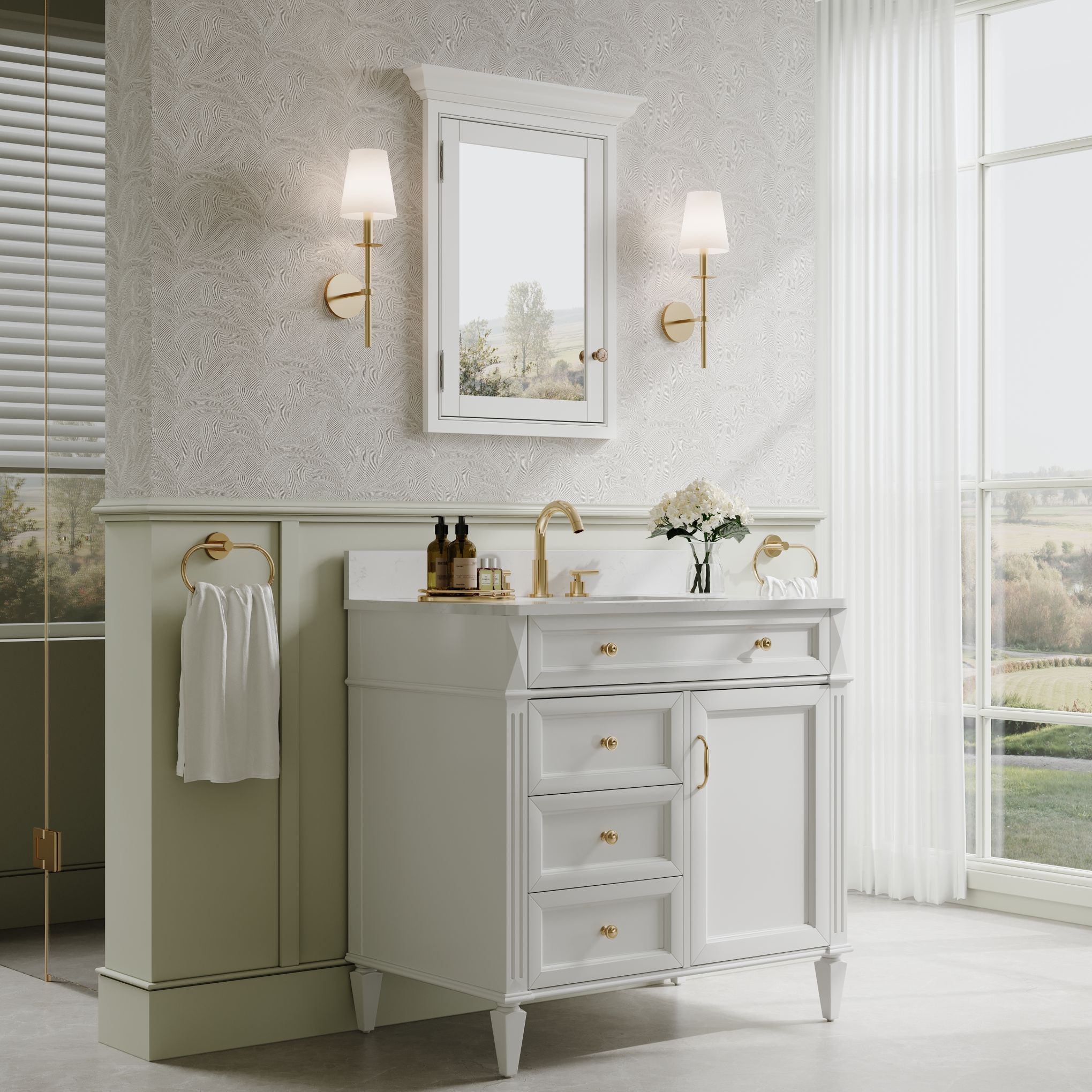 WELLFOR KB2430MCL-WT Bathroom-Medicine-Cabinets - View #2