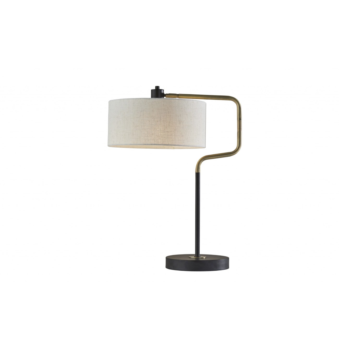 HomeRoots 4000372690 25.5-in Gold Rotary socket Table Lamp with Fabric Shade