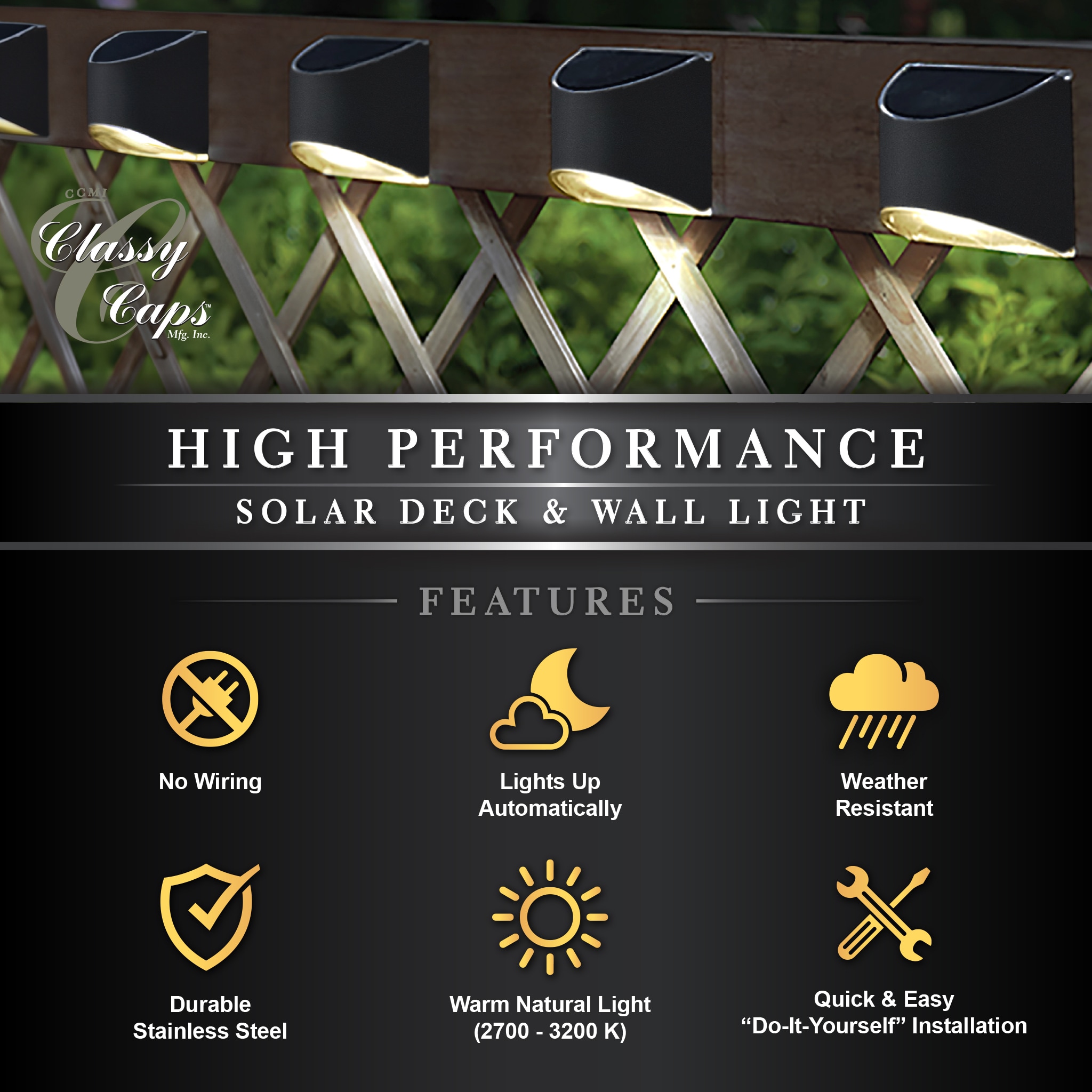 Stainless Steel Solar LED Deck and Wall Light Multipack
