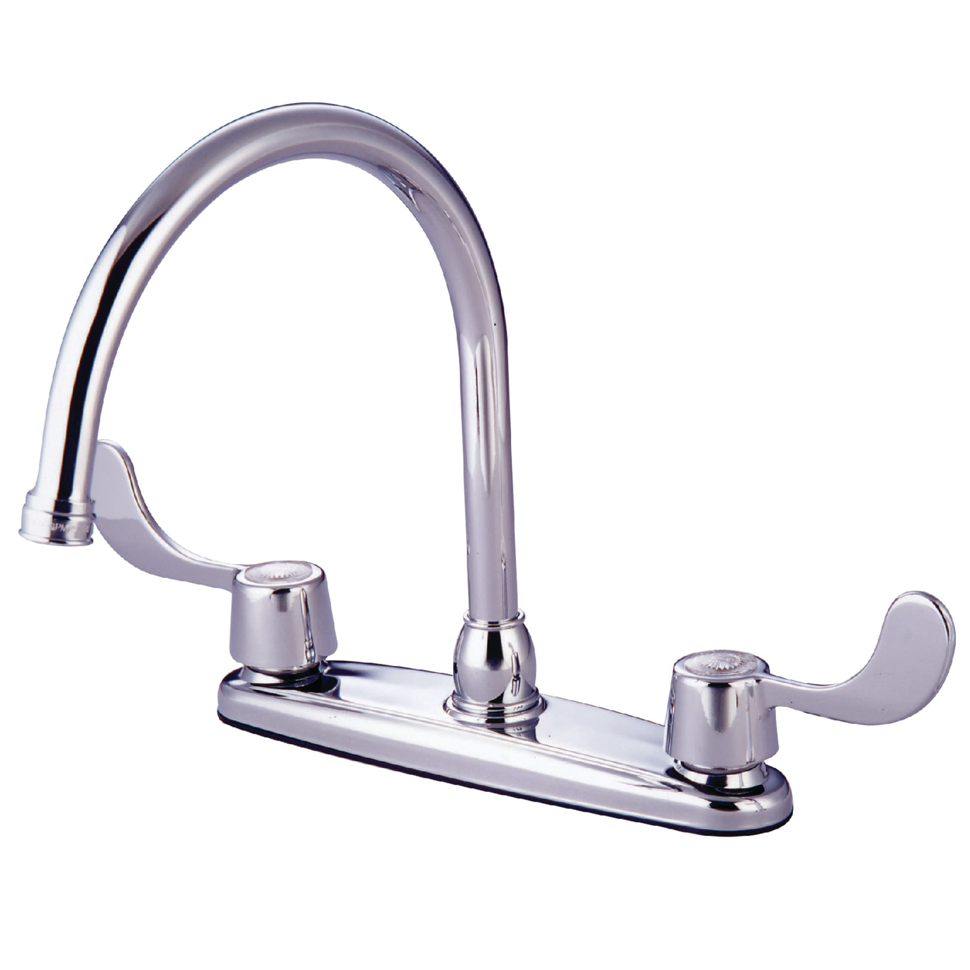 Elements of Design EB781 Chrome Double Handle Deck-mount Kitchen Faucet ( Deck Plate Included )