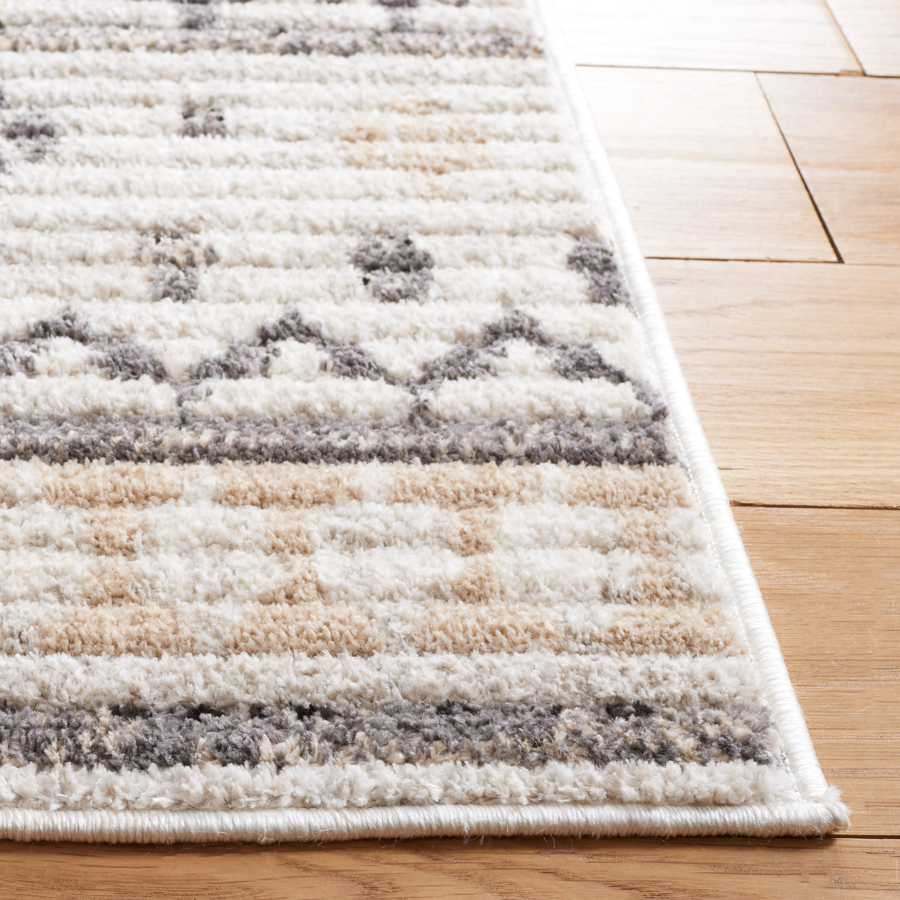Marrakesh Beige and Gray Medallion Synthetic Area Rug