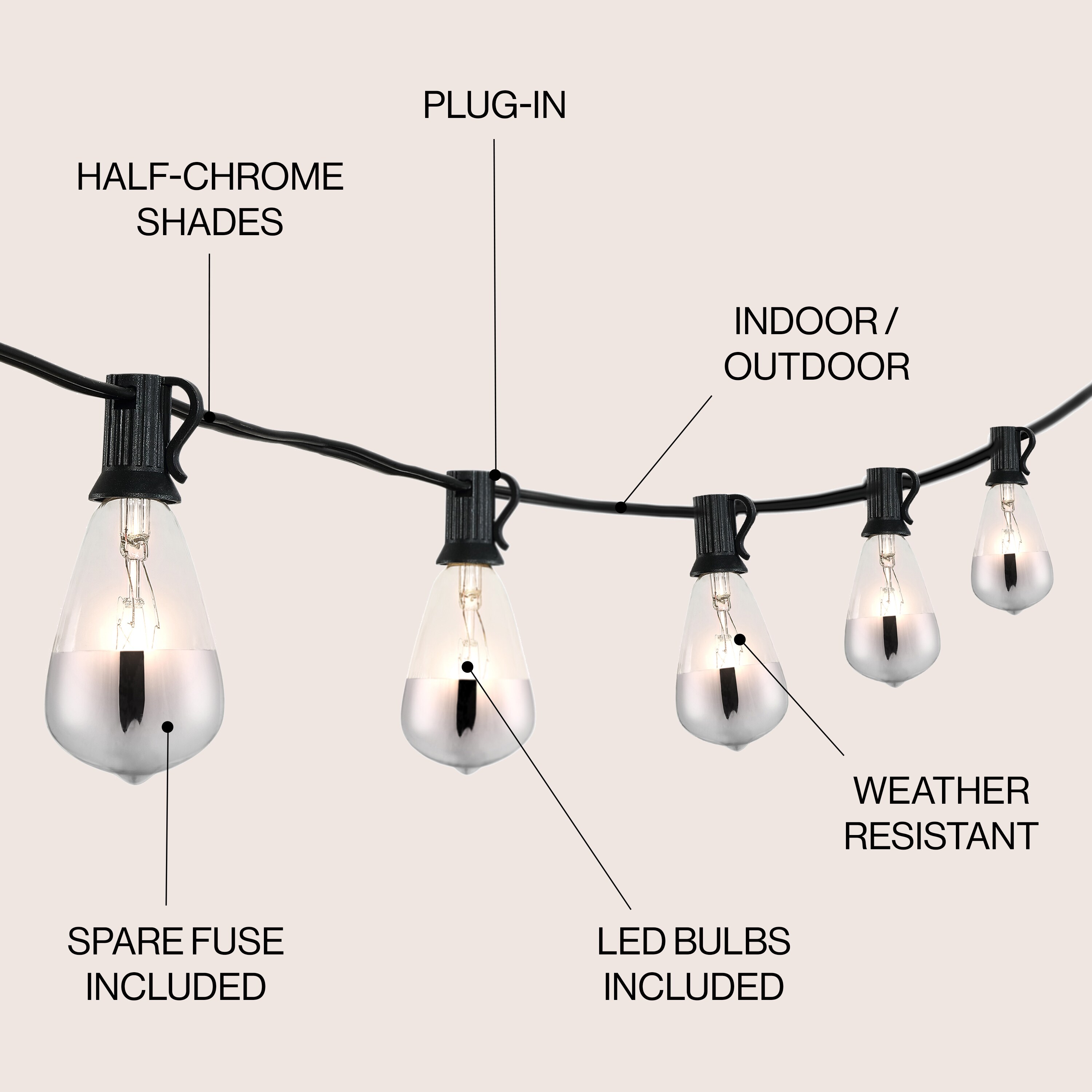 JONATHAN  Y JYL8704A Patio-String-Lights - View #2