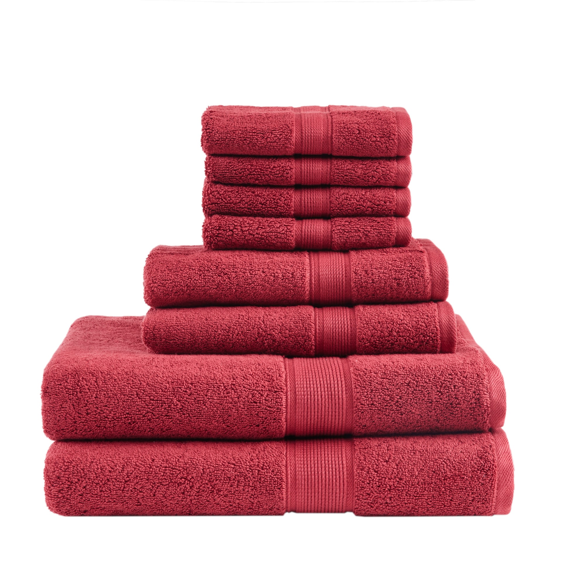Madison Park Signature MPS73-412 8-Piece Red Cotton Quick Dry Bath Towel Set (800 GSM)