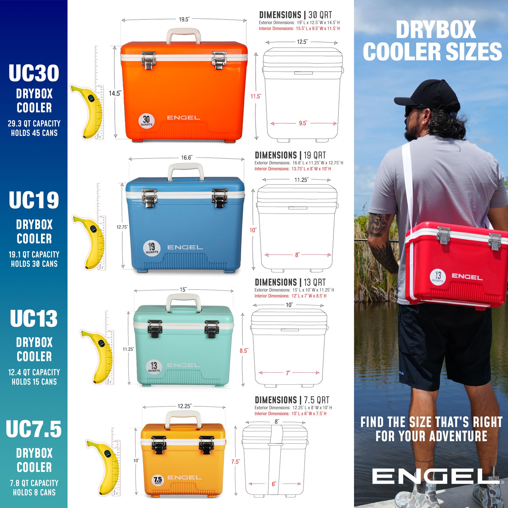 Redliro 13qt Leak-proof Air Tight Drybox Cooler and Small Hard