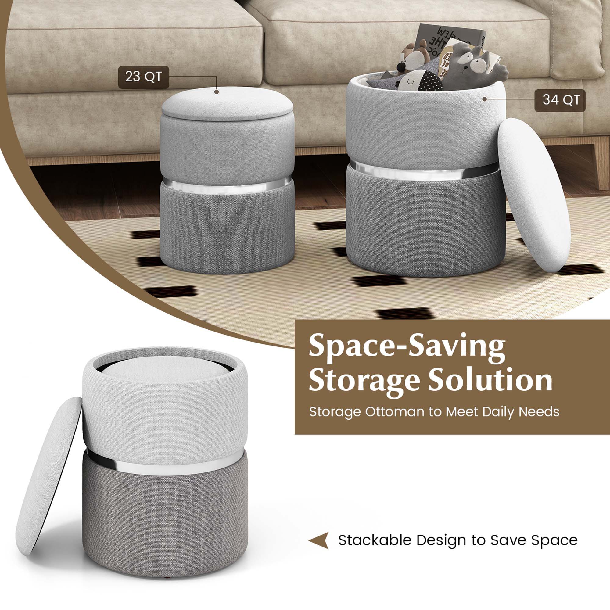 Costway HCST00727 Indoor-Ottomans - View #4
