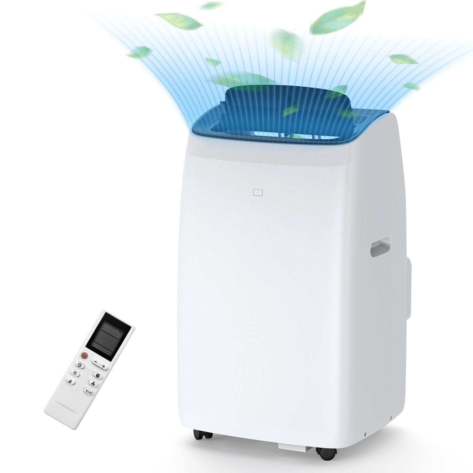 Garvee Portable Air Conditioner- 14000 BTU AC Unit + Cools Up to 750 Sq ft- 4-in-1 Air Conditioner Portable + Heater + Dehumidifier + Fan- Auto Swing + 20ft Remote + Window Kit 26.5-48.5in- Freestanding White