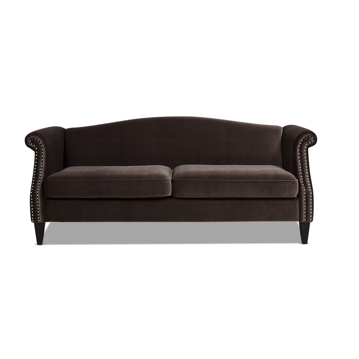 Jennifer Taylor Home 63470-3-V035 Elaine 77-in Midcentury Deep Brown Velvet 3 -seater Sofa