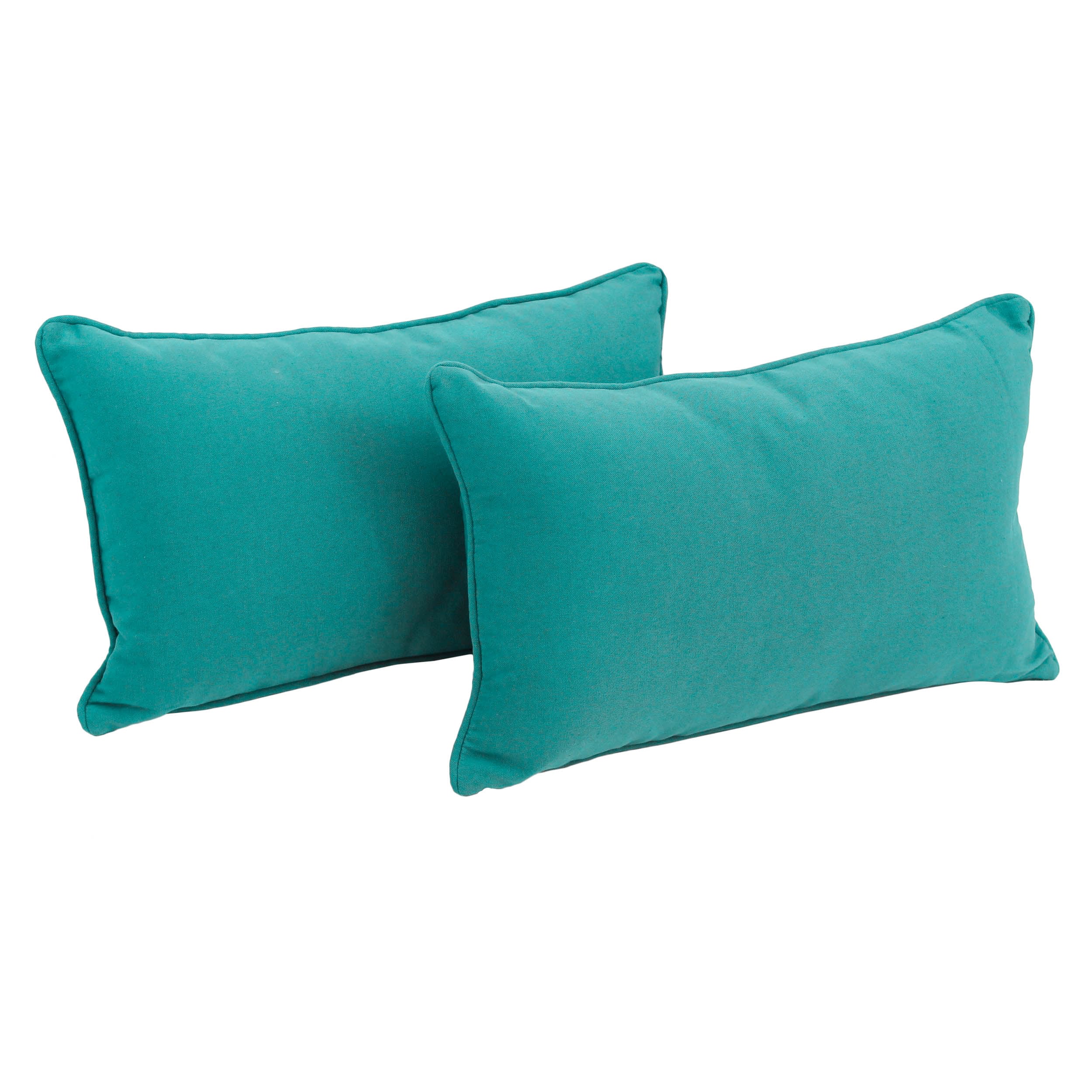 Blazing Needles 9811-CD-S2-TW-AB 2 -Piece 20-in x 12-in Aqua Blue Rectangular Indoor Decorative Pillow