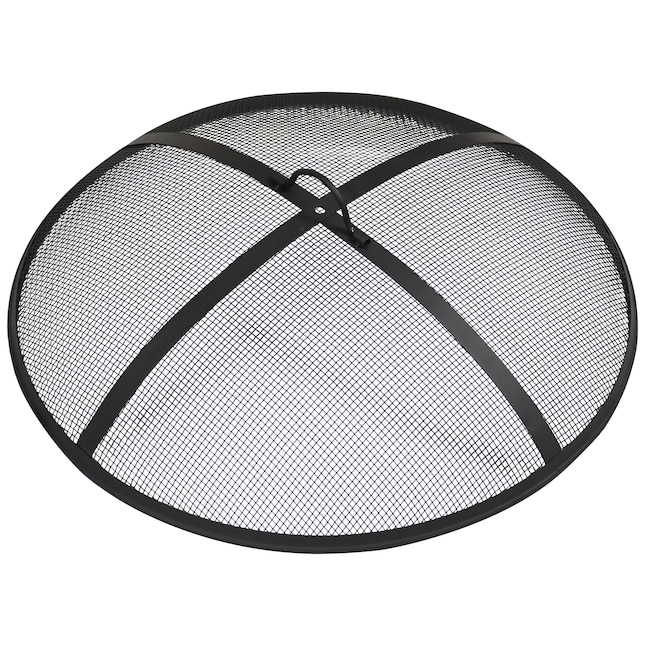 Black Steel Fire Pit Spark Screen, What Is A Good Diameter For Fire Pit