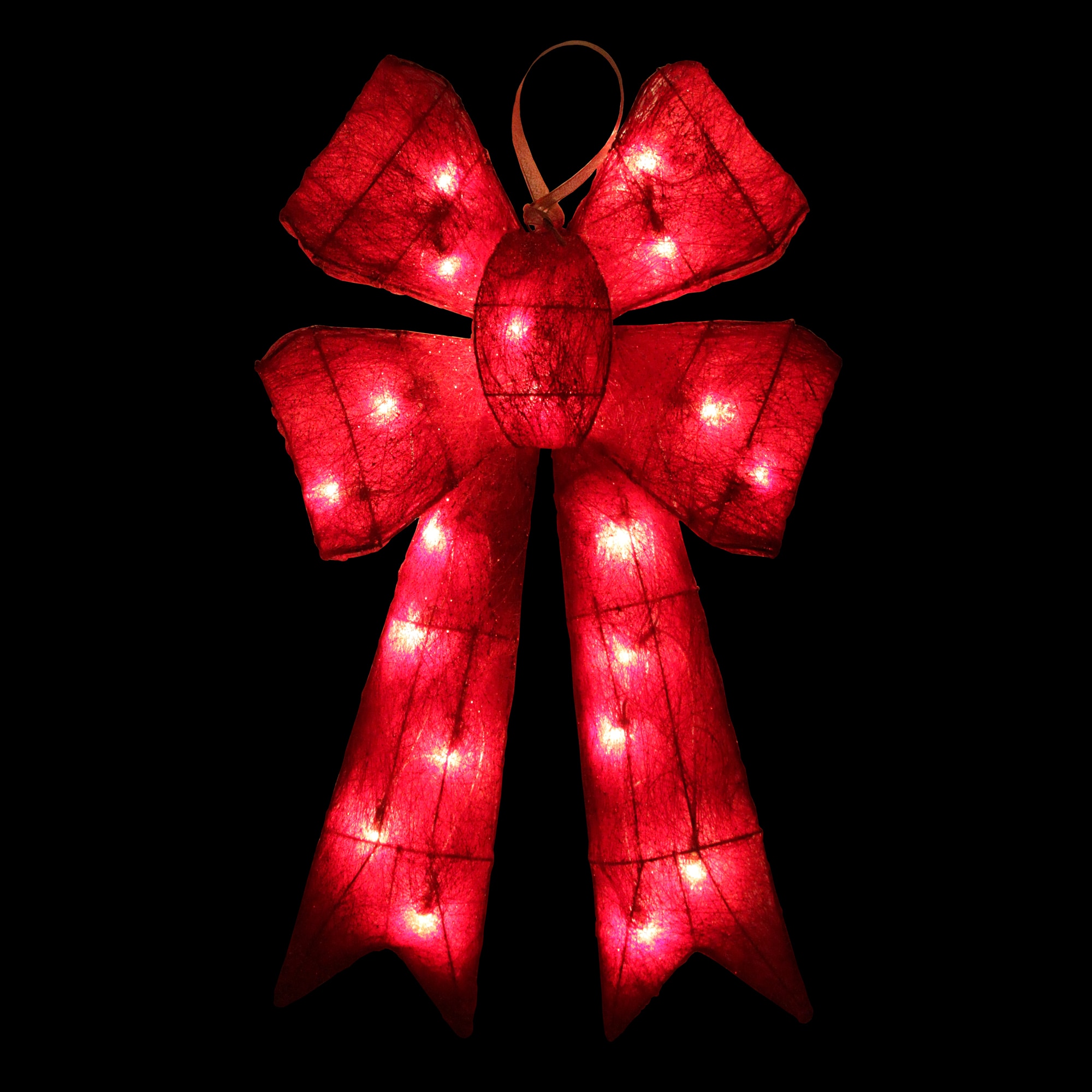 Northlight 16 Led Lighted Red Burlap Bow Christmas Decoration