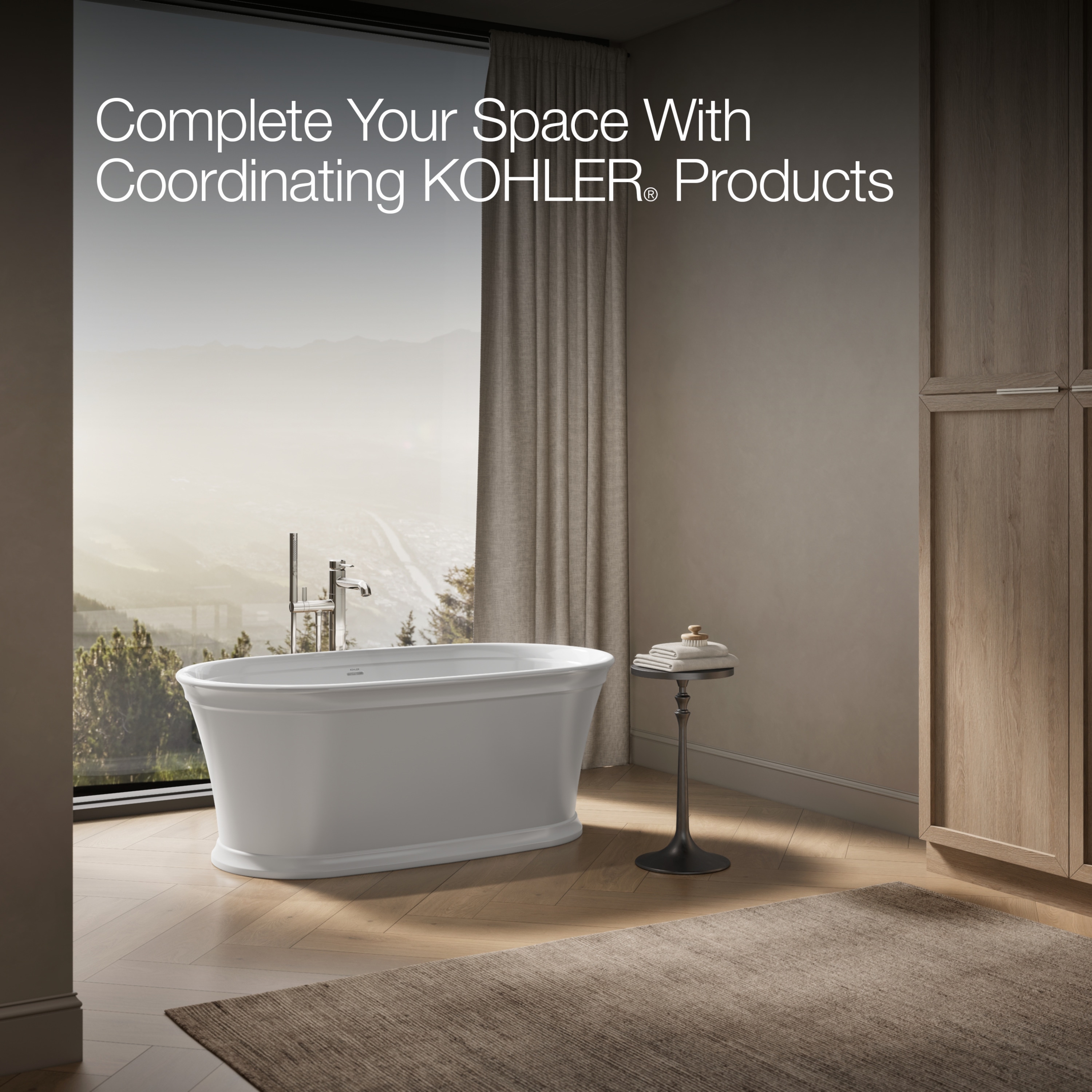 KOHLER Memoirs 34-in x 60-in White Cast Iron Oval Freestanding