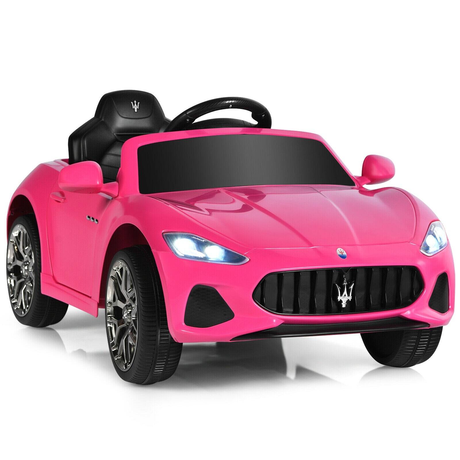 Slickblue D-CO-IP83001QT Kids Ride-On Car with Remote Control and Lights 12V Battery Powered (Battery Not Included) – Indoor and Outdoor Use - Pink
