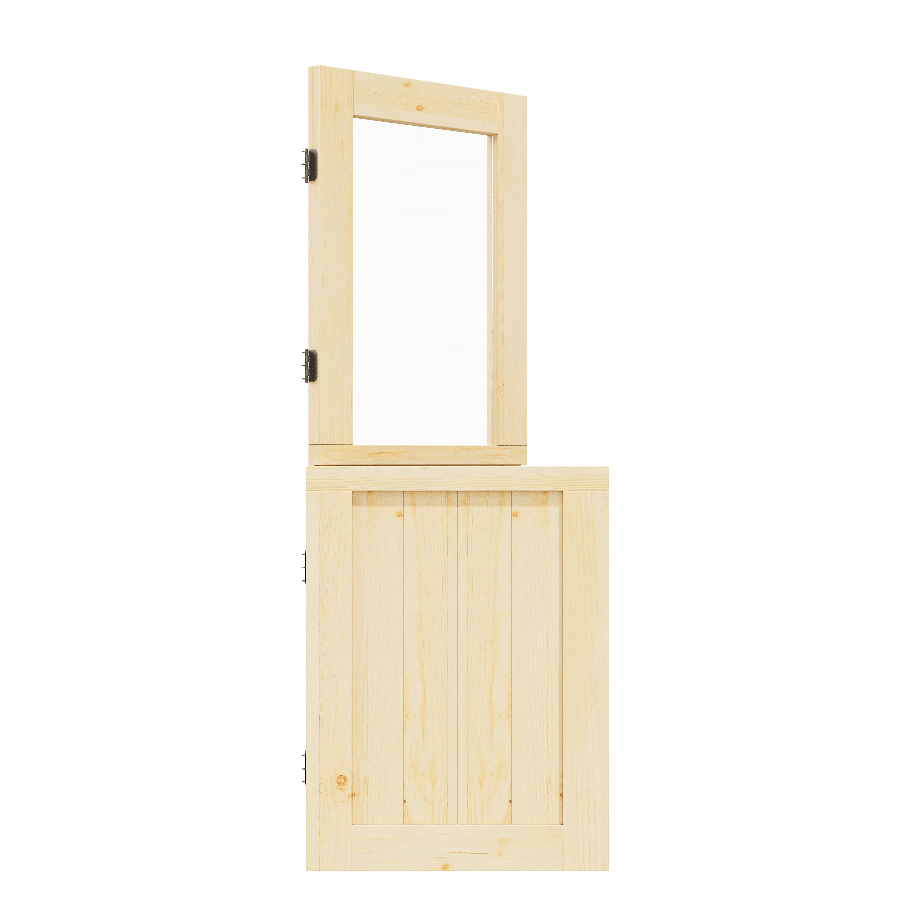 JUJUBON EX-DUDD1L-BLXB-30 Front door 30-in x 80-in x Wood Half lite Universal reversible pine Unfinished Slab Dutch Front Door Solid core