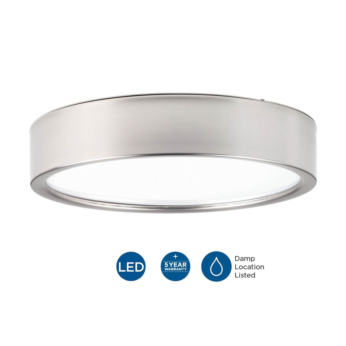 Brushed Nickel 13" LED Flush Mount with Acrylic Shade