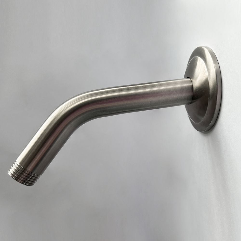 Blisstyle Shower Arm with Flange 1/2 NPT Tapered Threads Rain Shower Head Arm Wall Mount Shower Extension Arm Shower Arm Extension Stainless Steel Wall Mount Ceiling Mount Matte Black Brushed Nickel