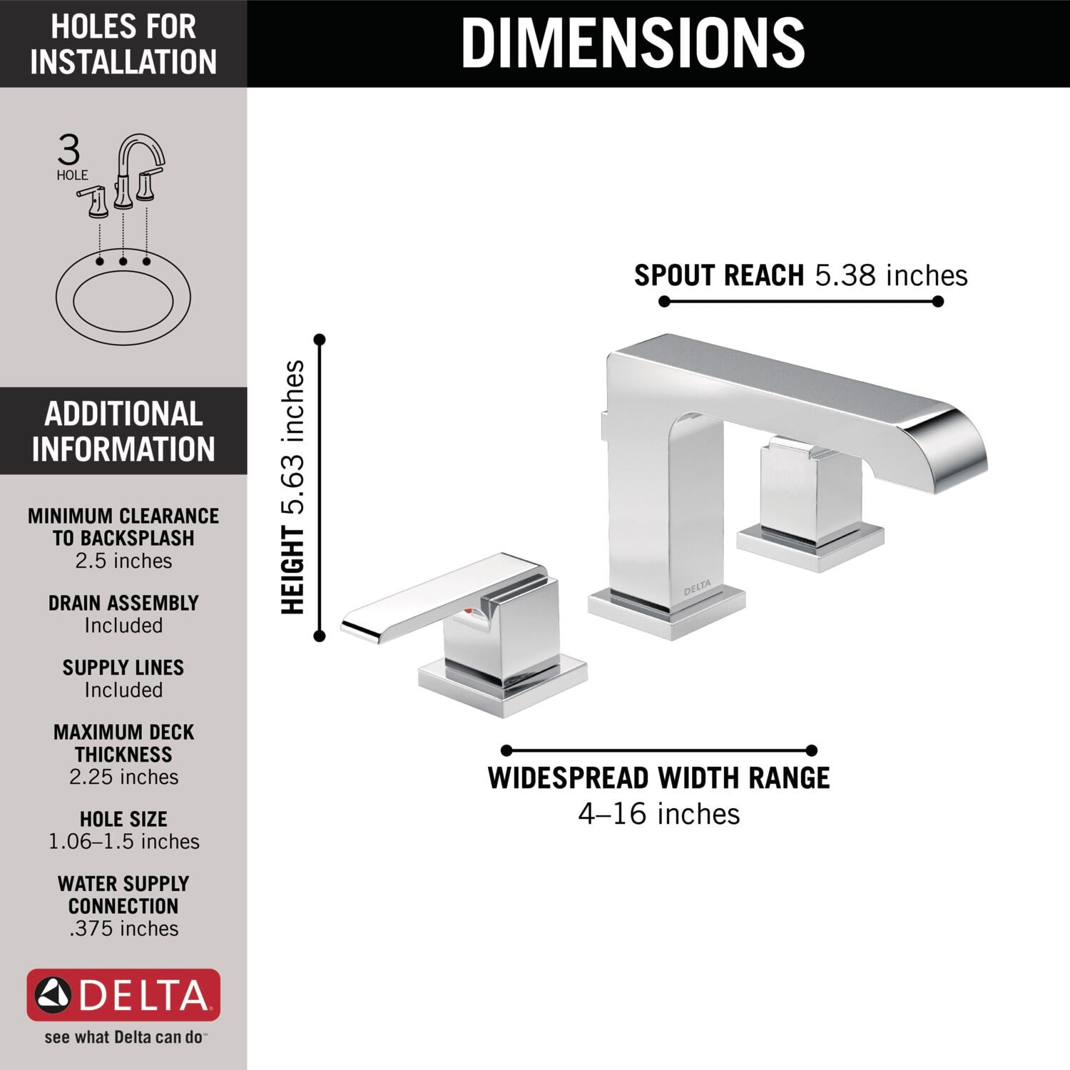 Ara Chrome 16.5" Widespread High Arc Bathroom Faucet with Diamond Seal