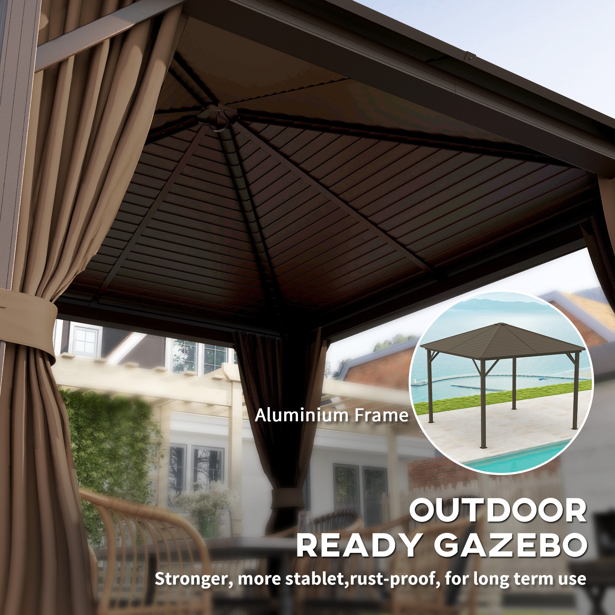 Outsunny 84C-094V03DR Wood-Resin-Gazebos - View #5