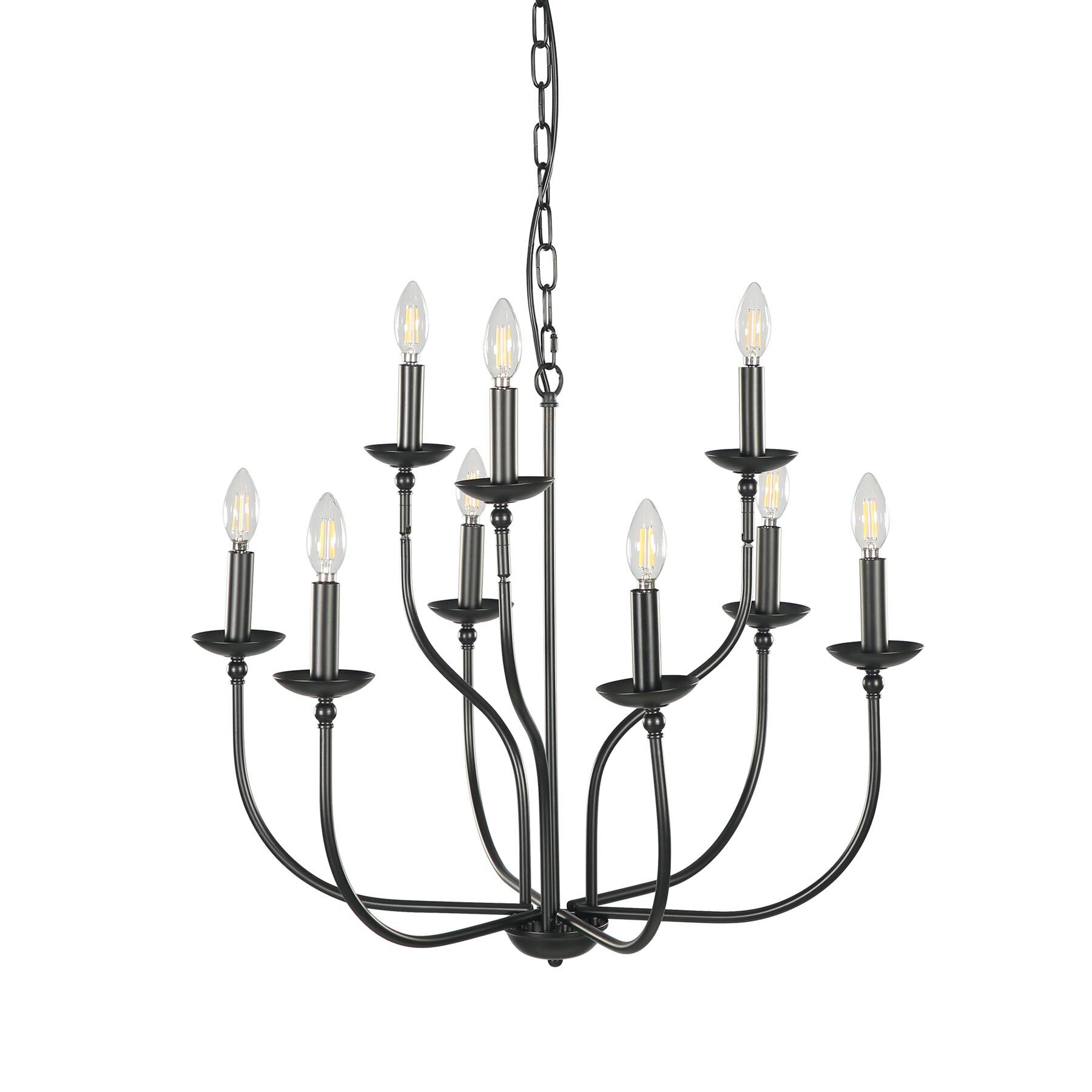 Tribesigns Th-sf0103 9-Light Black French Country/Cottage Dry Rated ...