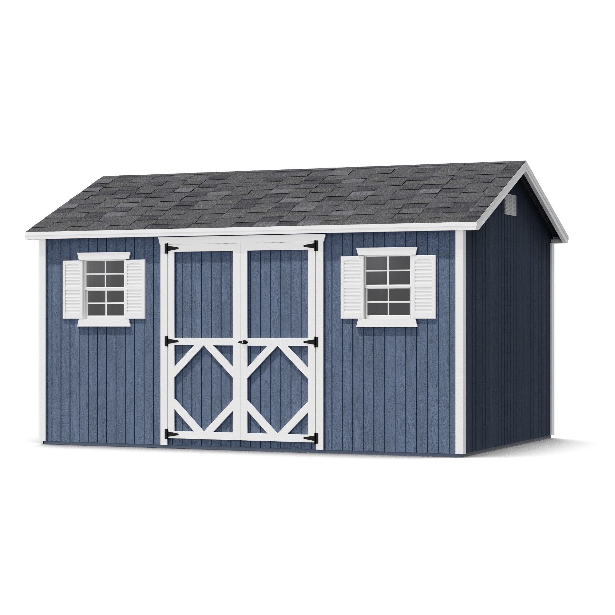 Little Cottage Co 10X14 CWS-PC Classic Workshop 10-ft x 14-ft Gable Style Wood Outdoor Storage Shed with 2 Windows 2 Doors