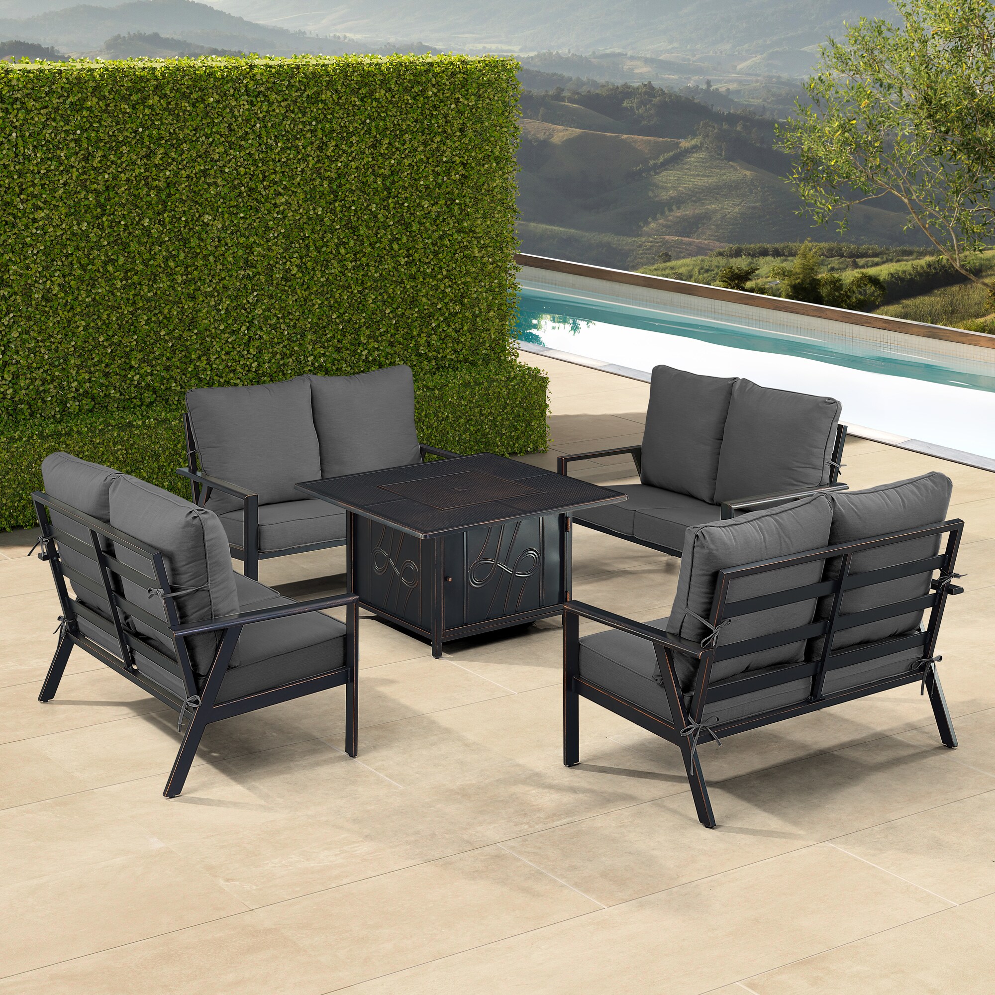 Oakland Living LUX4LSREGISBKCUA Patio-Conversation-Sets - View #3