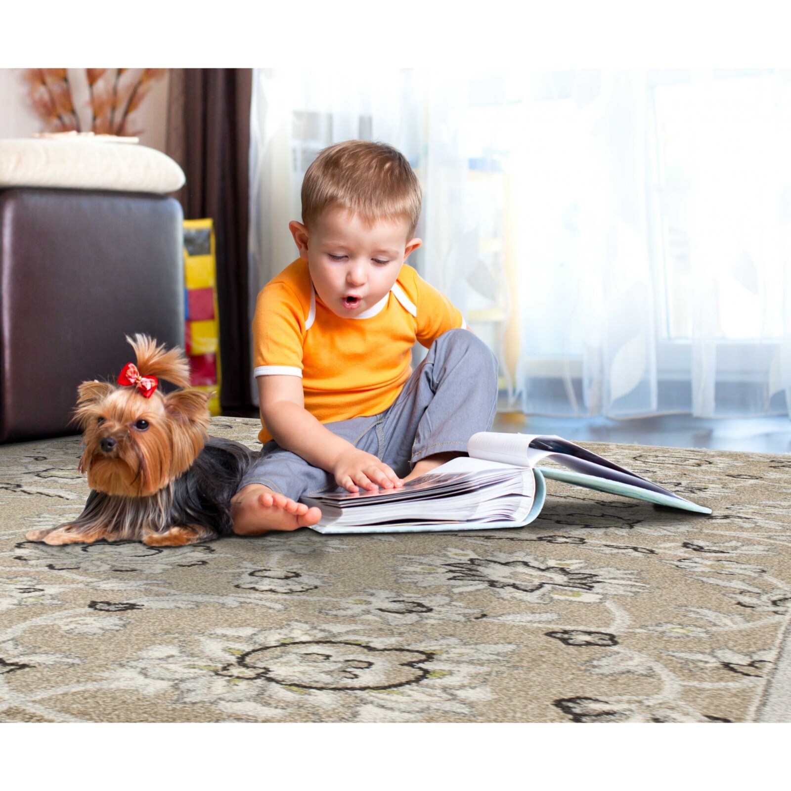 HomeRoots 352976 Bernadette 7 X 10 (ft) Rag Beige Gray Indoor Distressed/Overdyed Area Rug