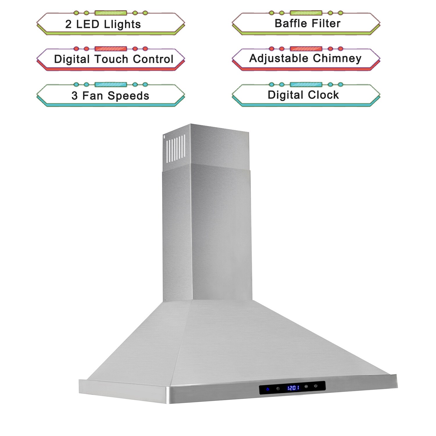Kahomvis GEHT-DOQP-65G Wall-Mounted-Range-Hoods - View #11