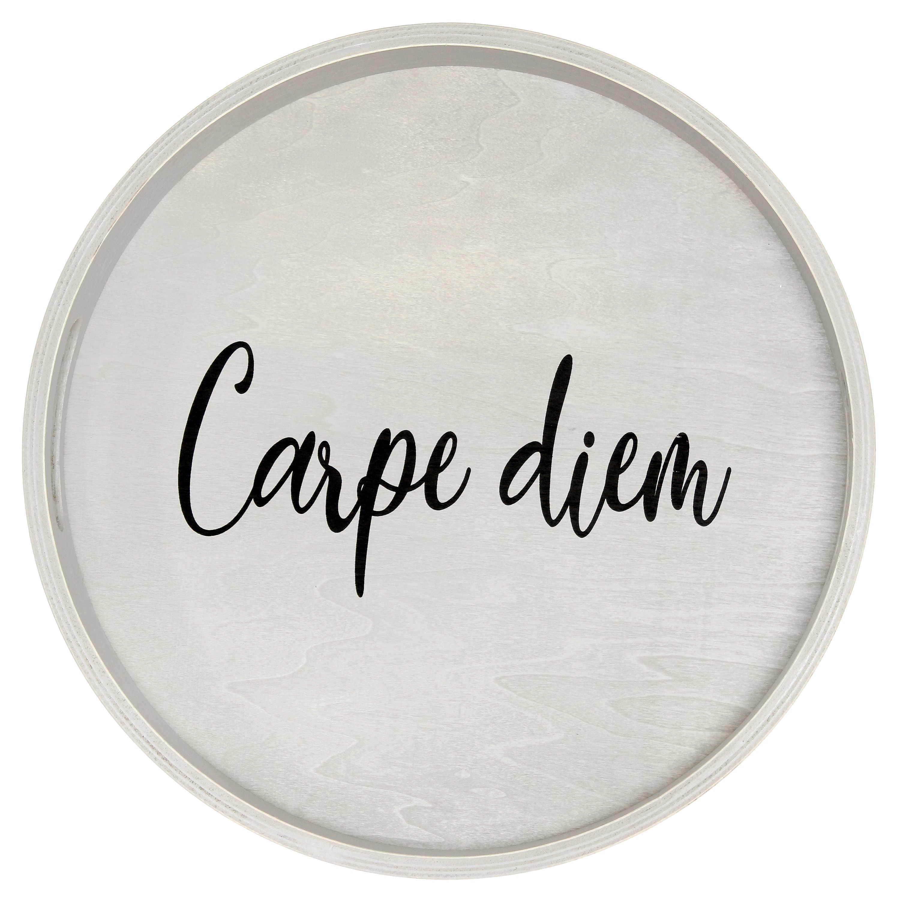 Elegant Designs HG2013-GYC 13.75-in x 13.75-in Gray Wash Round Serving Tray