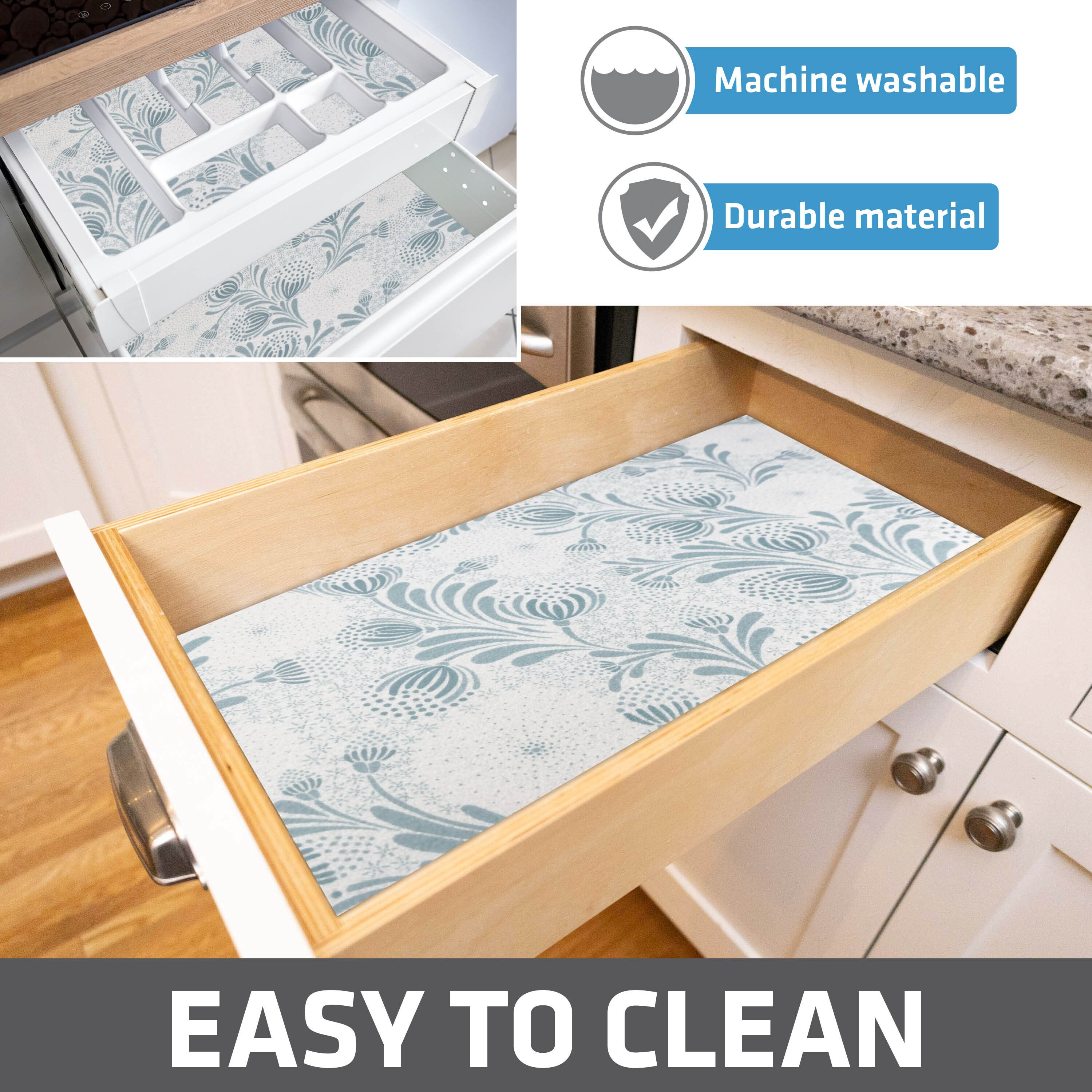 Drymate Luxury Fabric Shelf Liners, Cushioned Material - Absorbent,  Waterproof, Machine Washable & Reviews