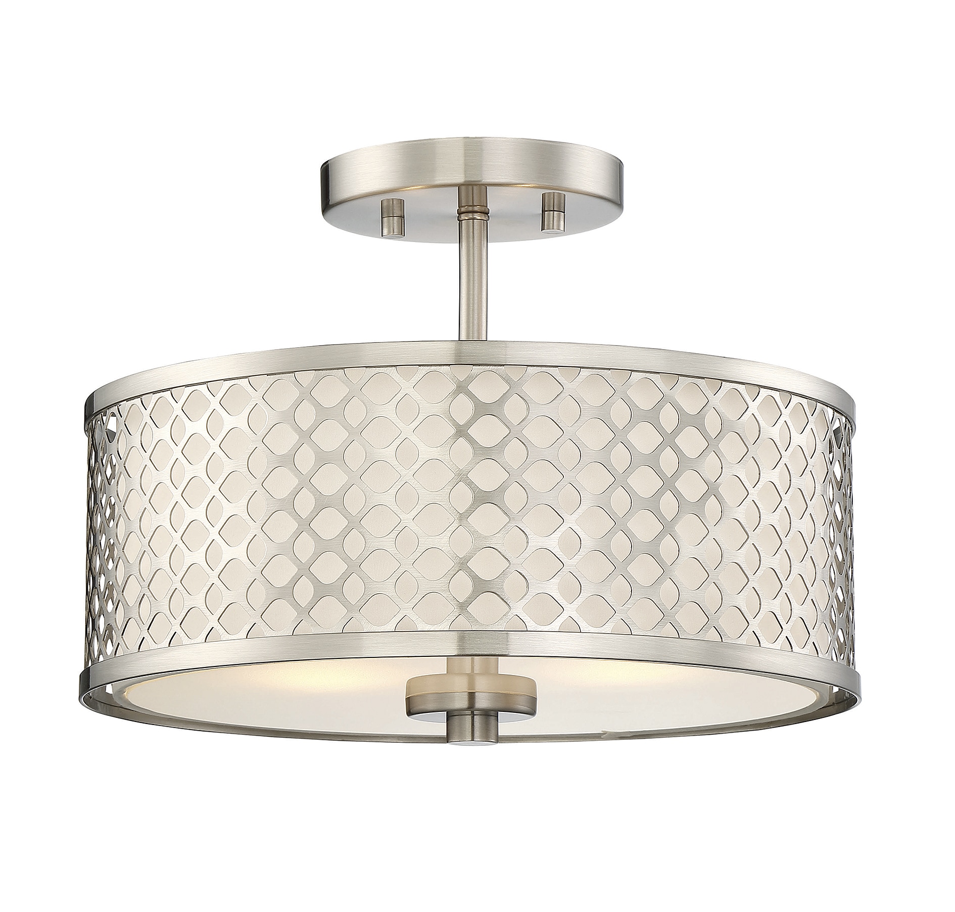 Meridian Lite Trends M60016BN Meridian 2 -Light 13-in Brushed Nickel Semi Flush Mount Light