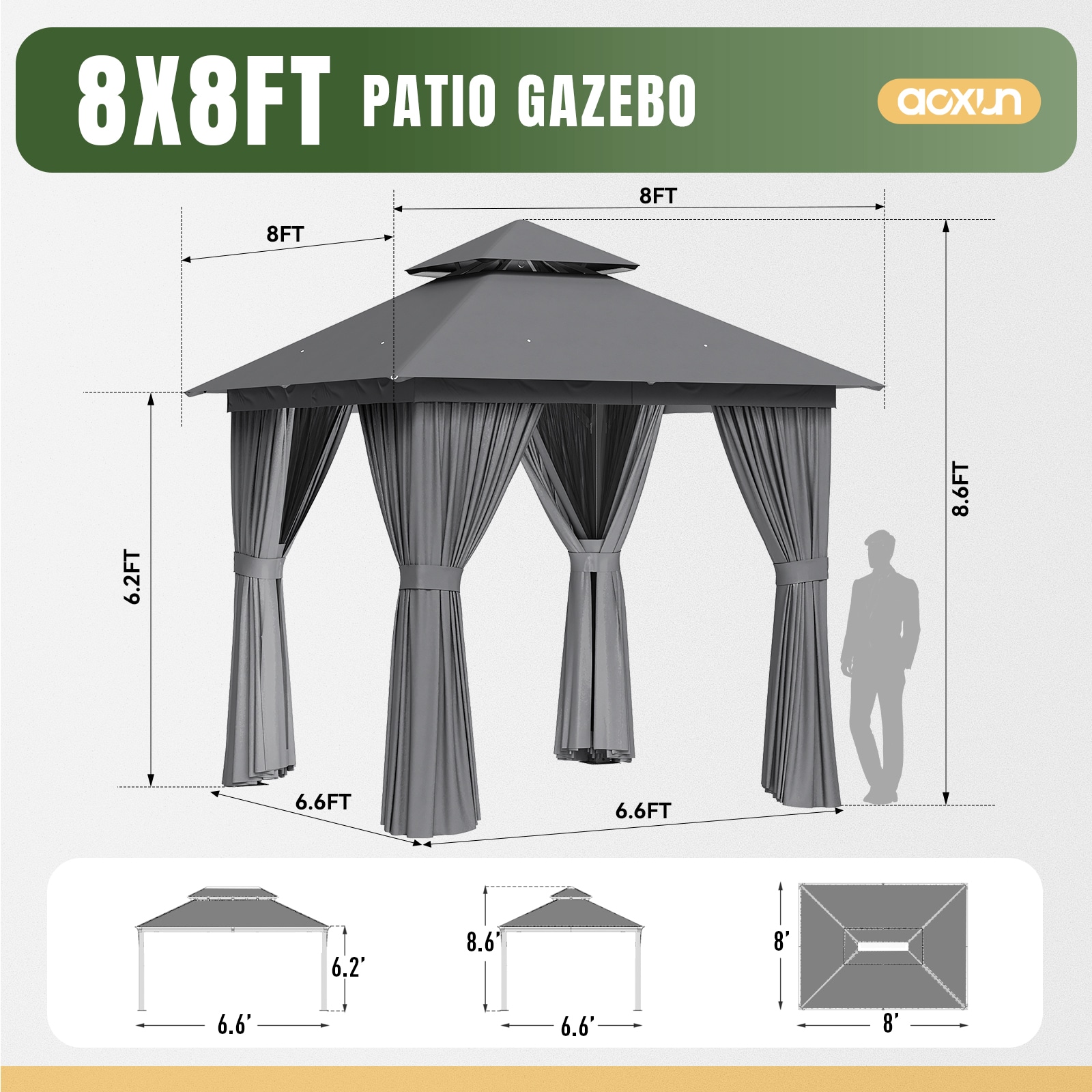 AOXUN AX-402G09 Wood-Resin-Gazebos - View #6
