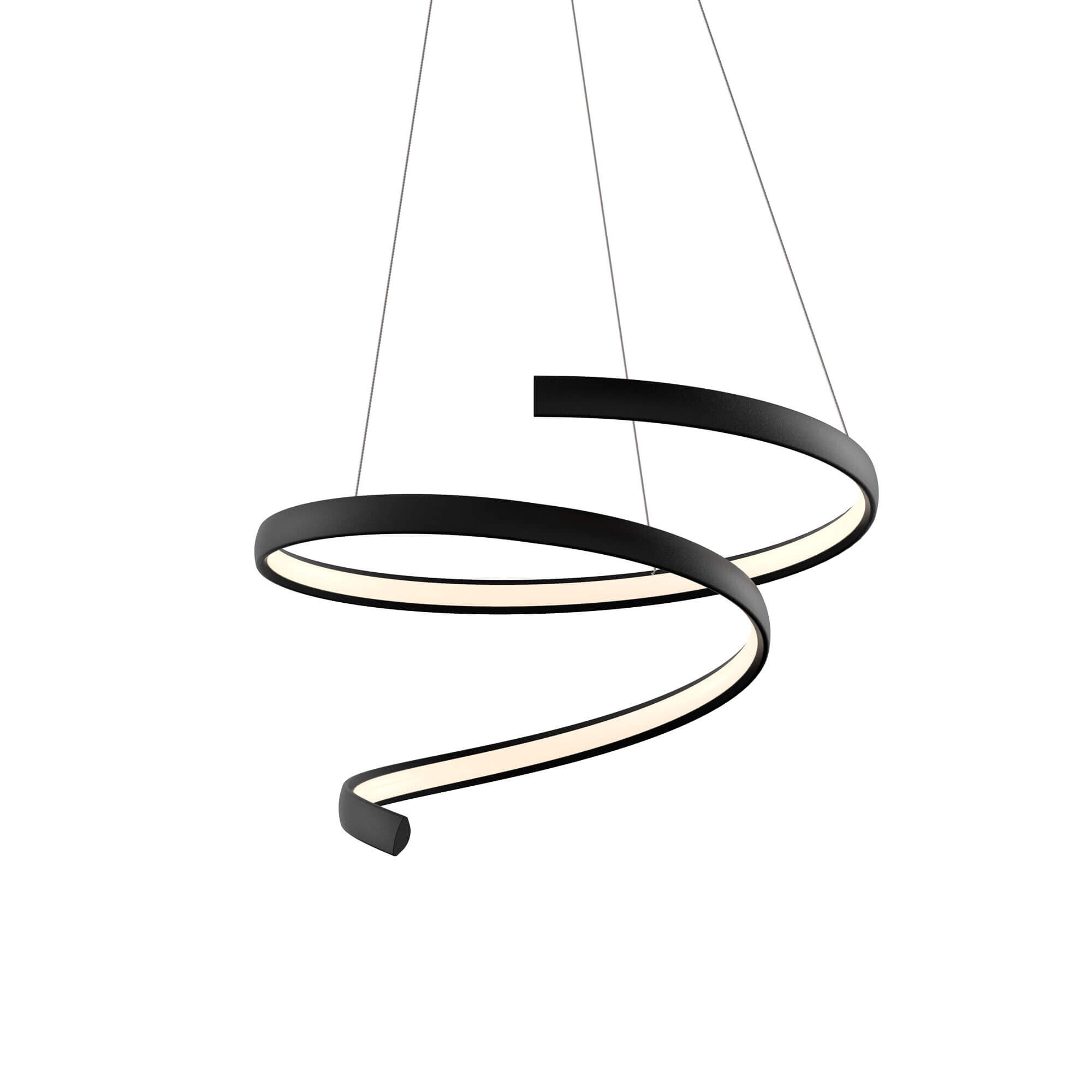 DALS Lighting SPR20-CC-BK Helix 1 -Light Black Modern/contemporary Geometric Integrated LED Medium Hanging Pendant light