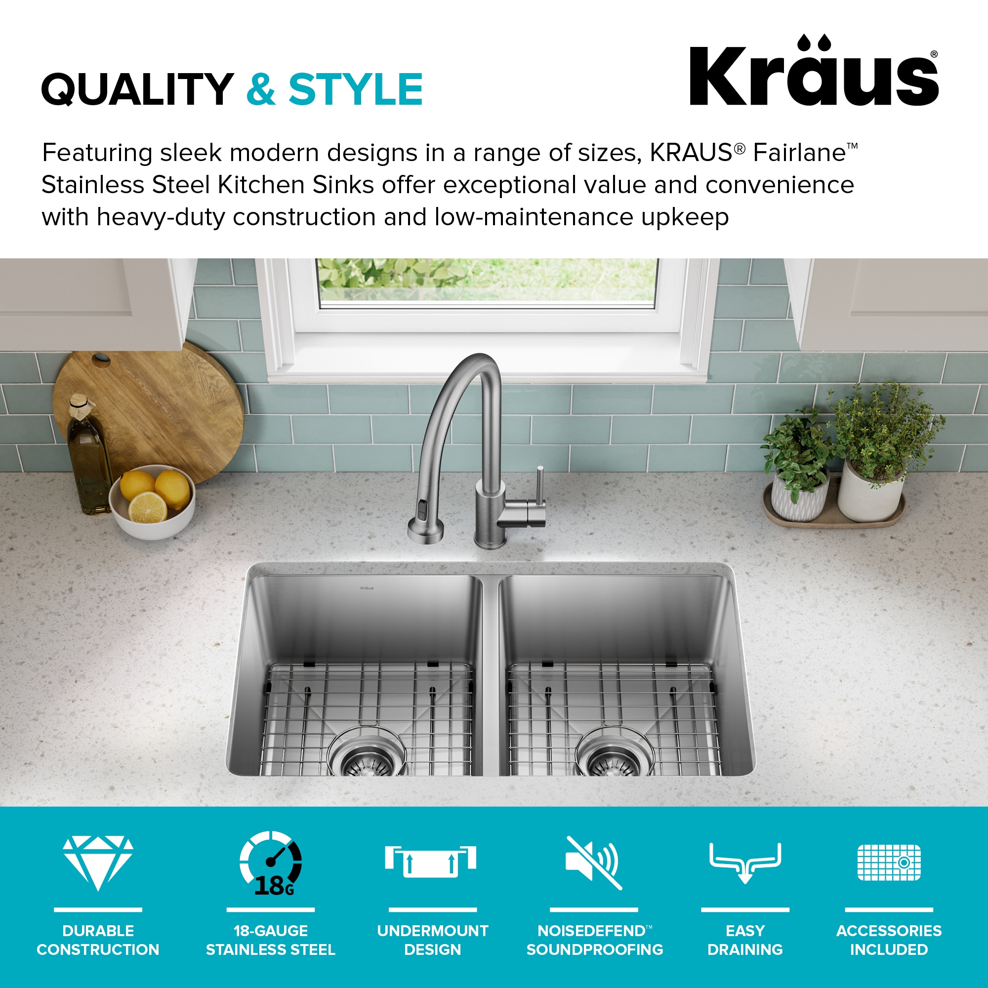Kraus KHU632-33 Kitchen-Sinks - View #4