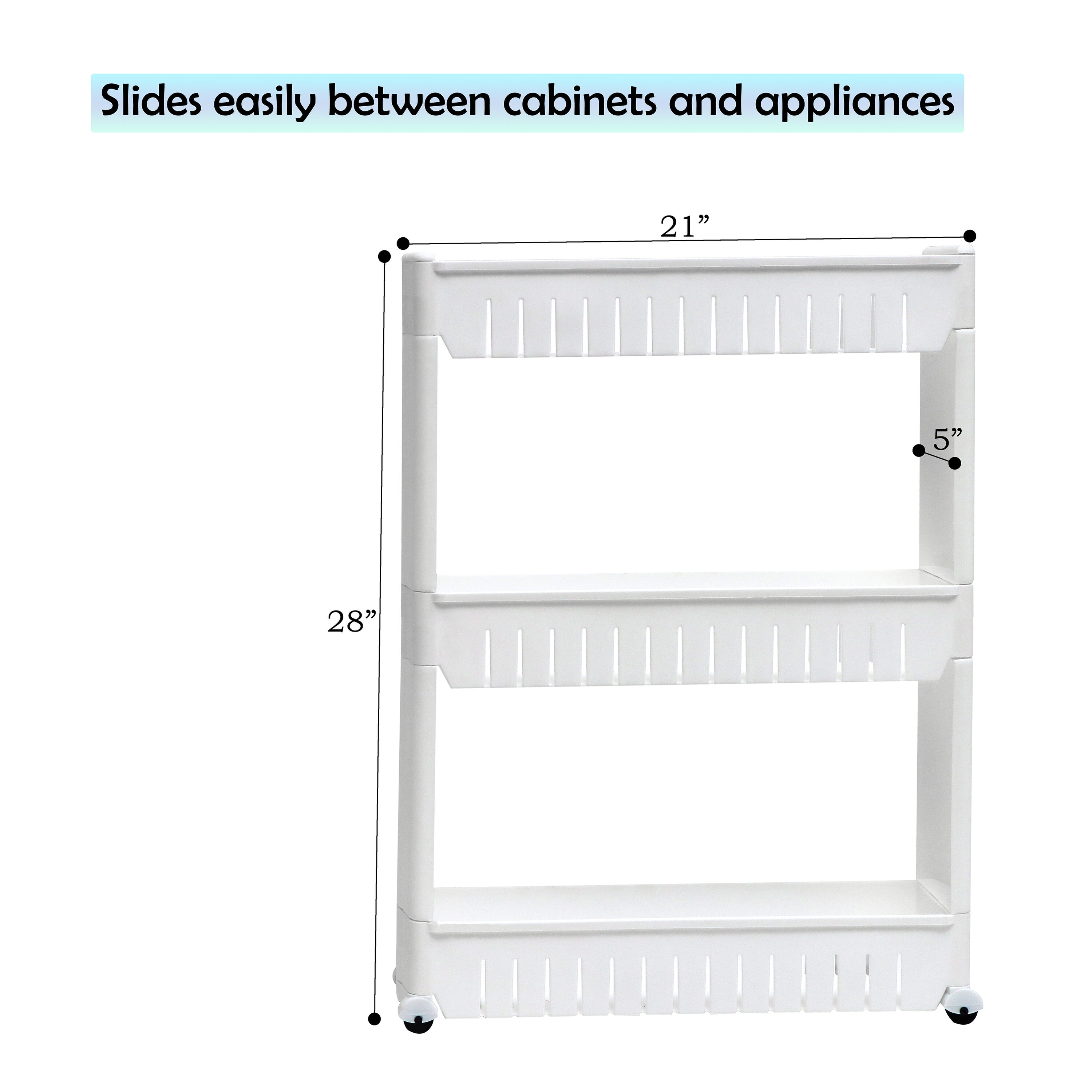 Trademark Innovations 28 Slim Slide Out Storage Tower for Laundry, Bathroom, or Kitchen