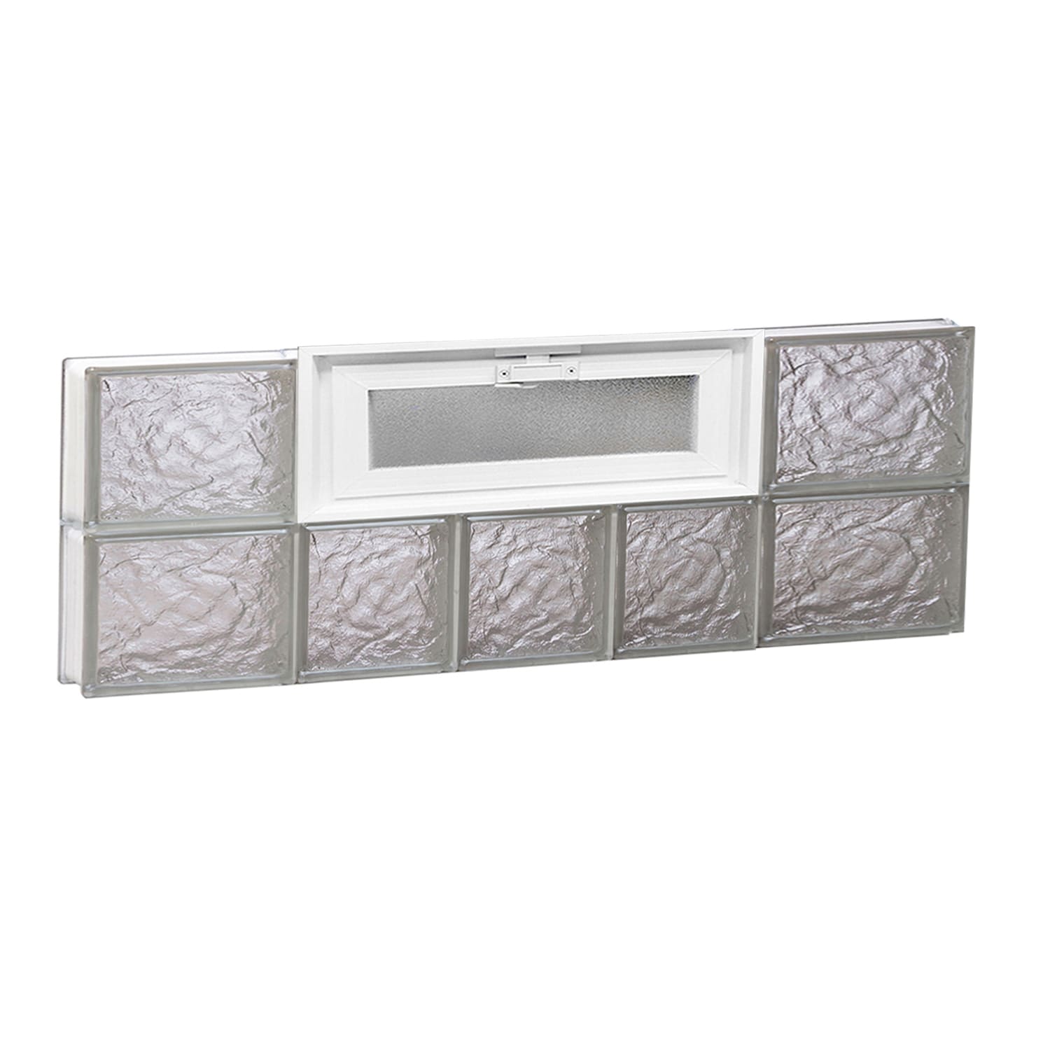 REDI2SET V3412IS Ice Glass 32-3/4-in x 11-1/2-in Frameless Replacement Vented Glass Block Window