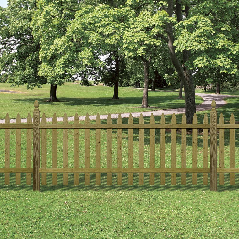 3-ft x 8-ft Cedar French Gothic Spaced Picket Fence Panel in the Wood Fence  Panels department at