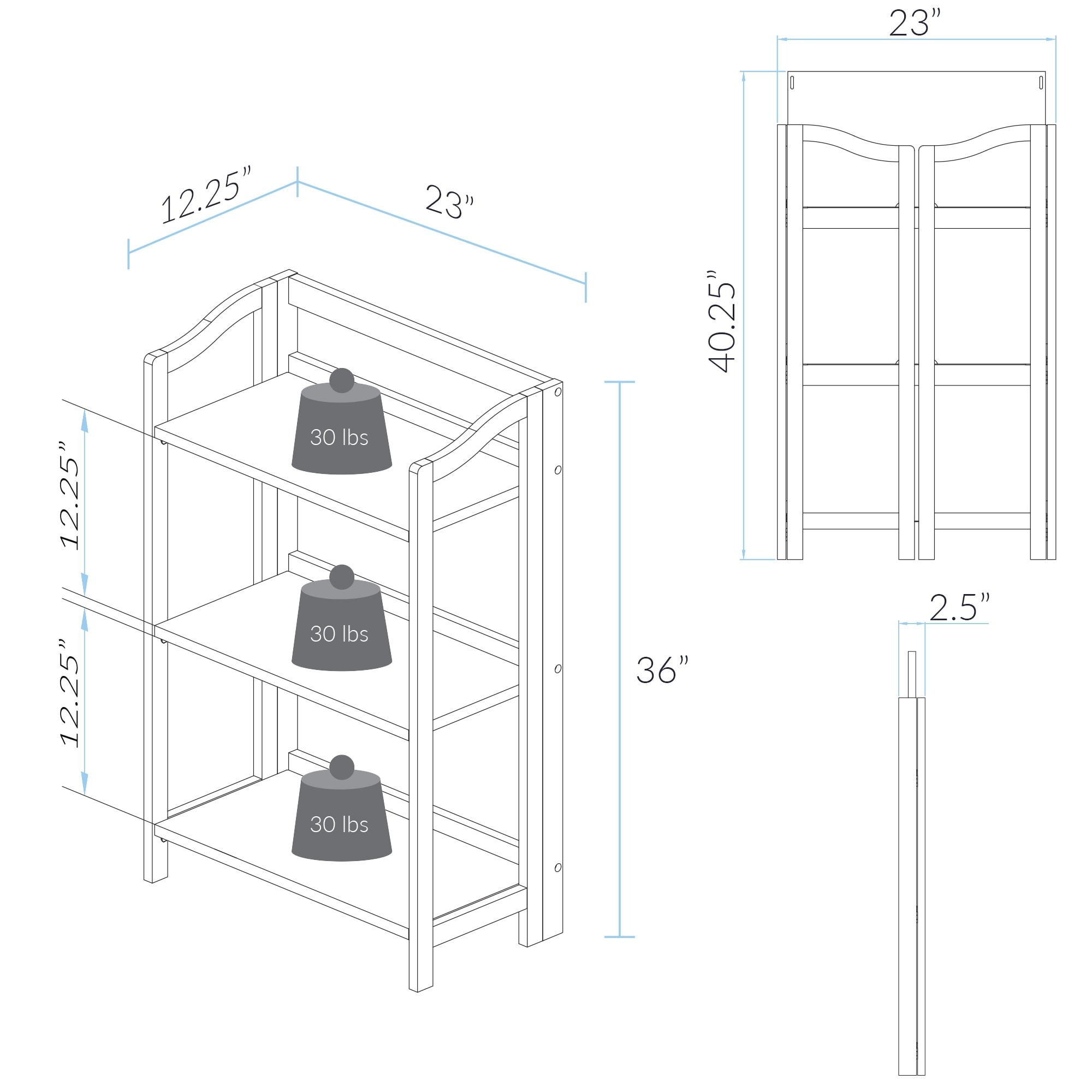 Casual Home 337-34 bookcases - View #7