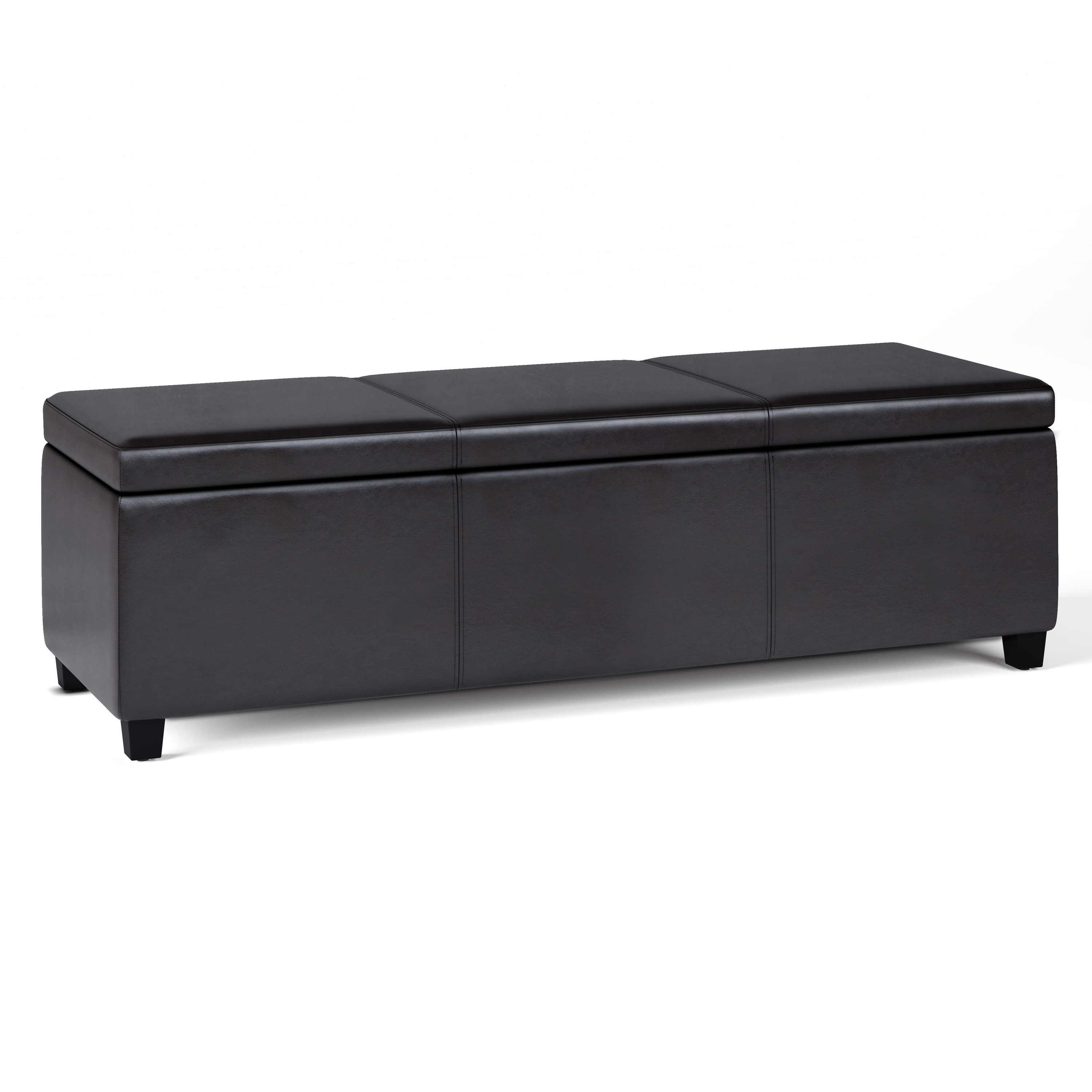 Tanners Brown Faux Leather Extra Large Storage Ottoman Bench