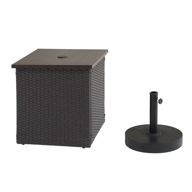 Sunjoy Brown Patio Umbrella Base In The, Can You Use An Umbrella Stand Without A Table