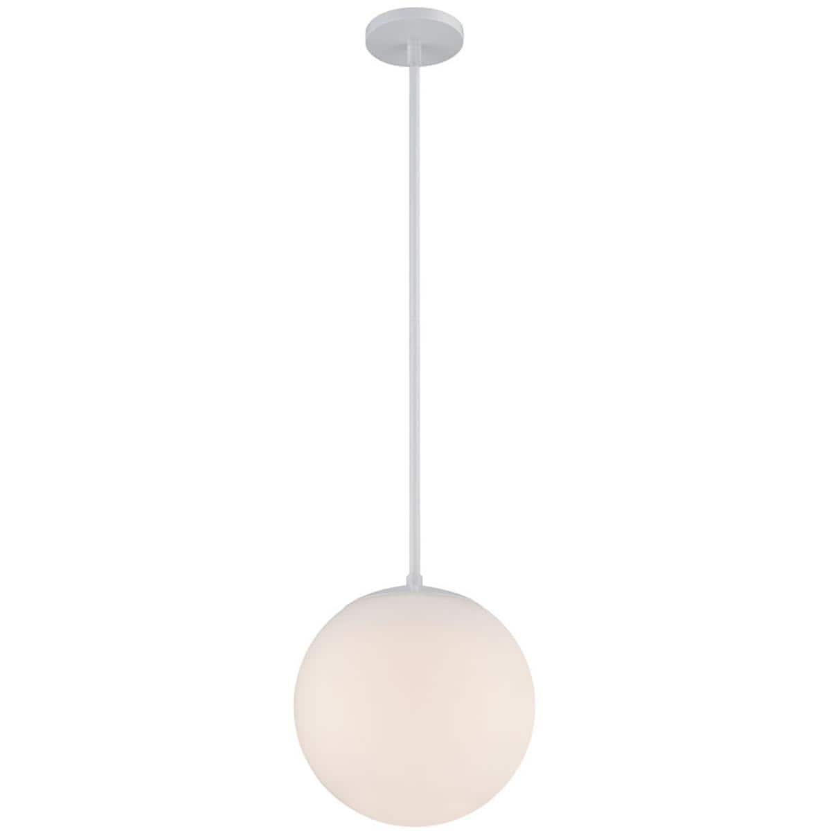 dweLED Niveous White Modern/contemporary Etched glass Globe LED Medium Hanging Pendant Light