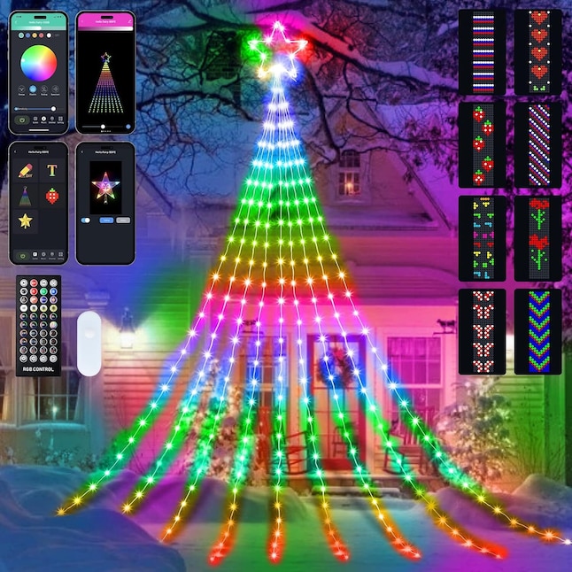 Avatar Controls 344-Count 11.8-ft Multi-function Multicolor LED Plug-In  Christmas String Lights Timer in the Christmas String Lights department at