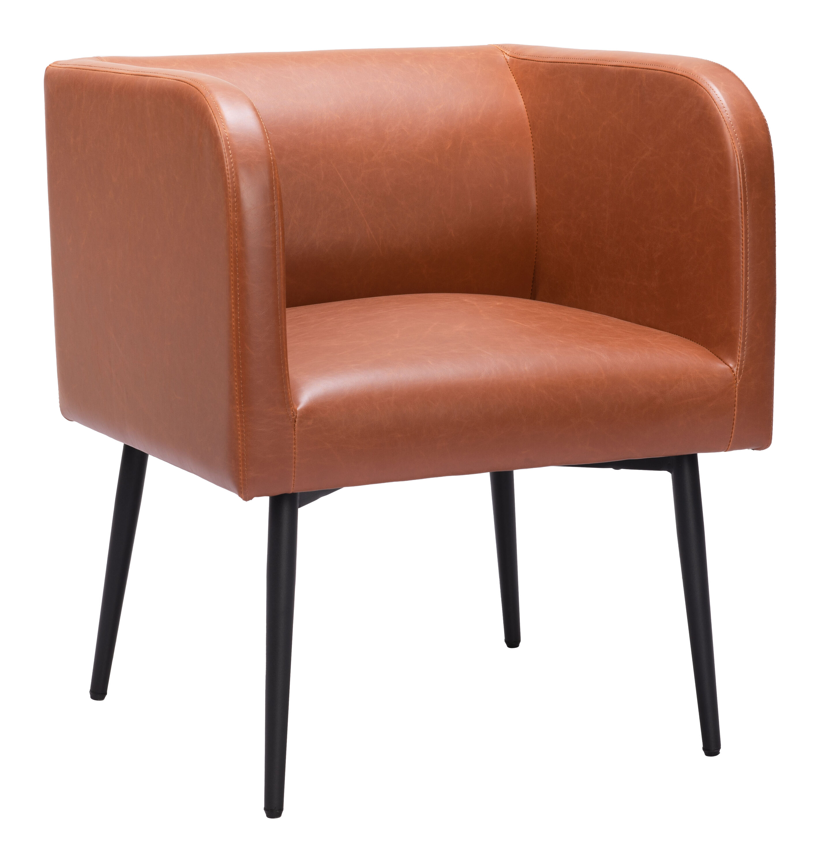 ZUO 109945 Contemporary/Modern Faux Leather Upholstered Dining Arm Chair (Wood Frame)